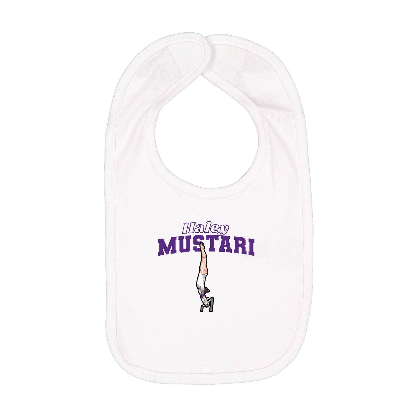 Infant Bib — Name Arch in White