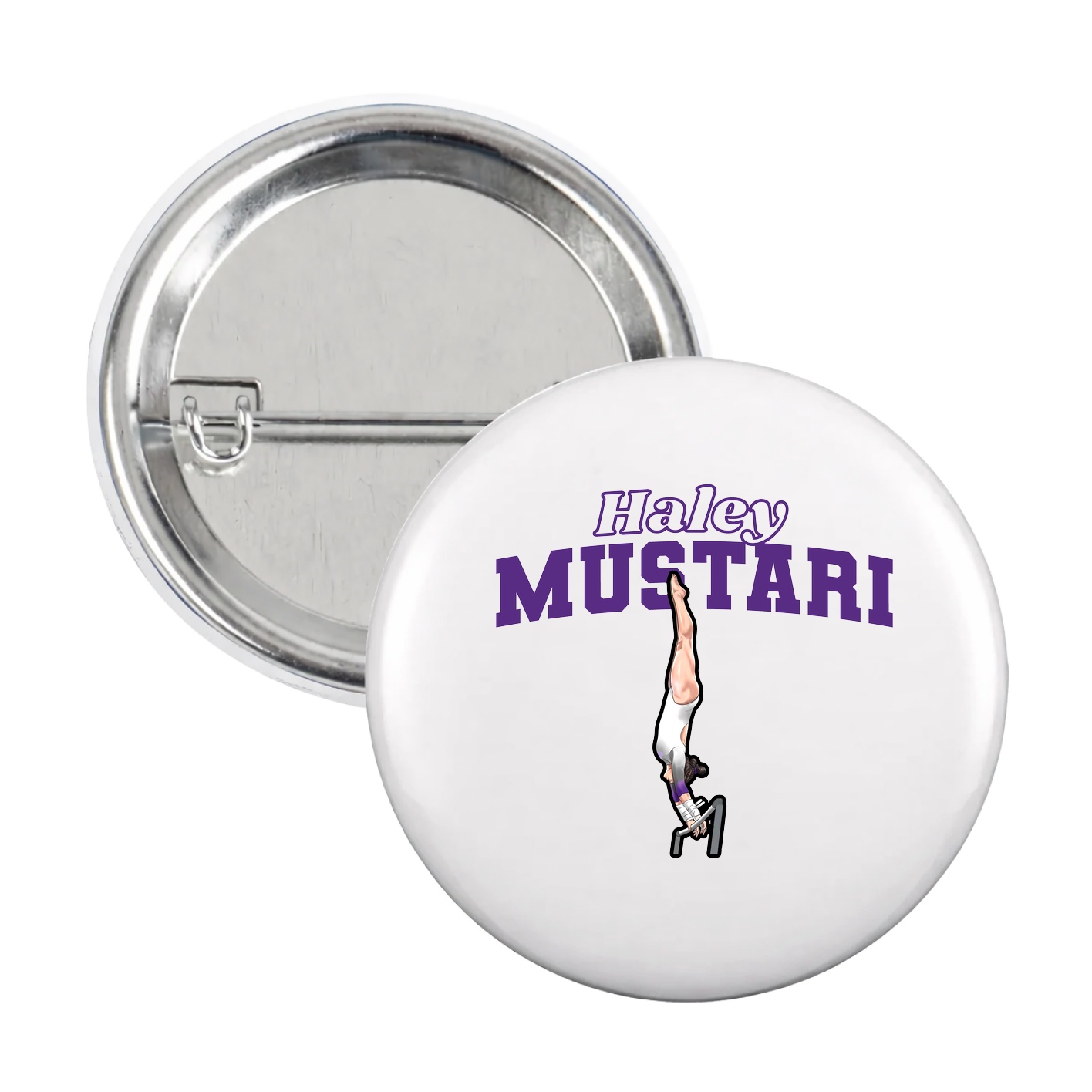 Game Day Button — Name Arch in White