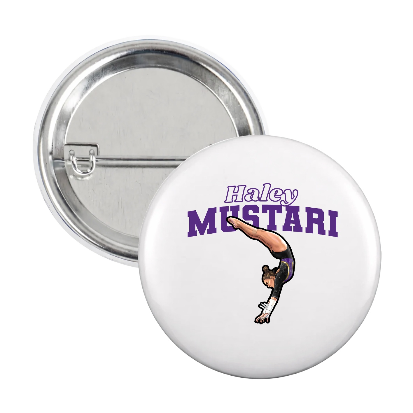 Game Day Button — Name Arch in White