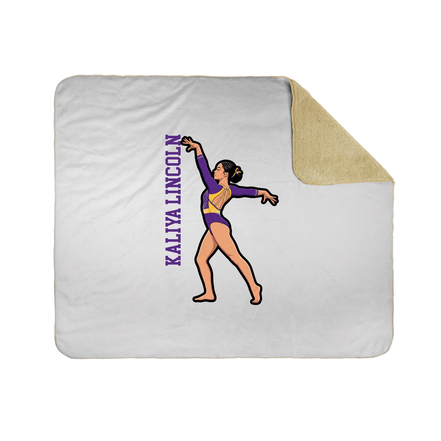 Throw Blanket — Name Vertical in White