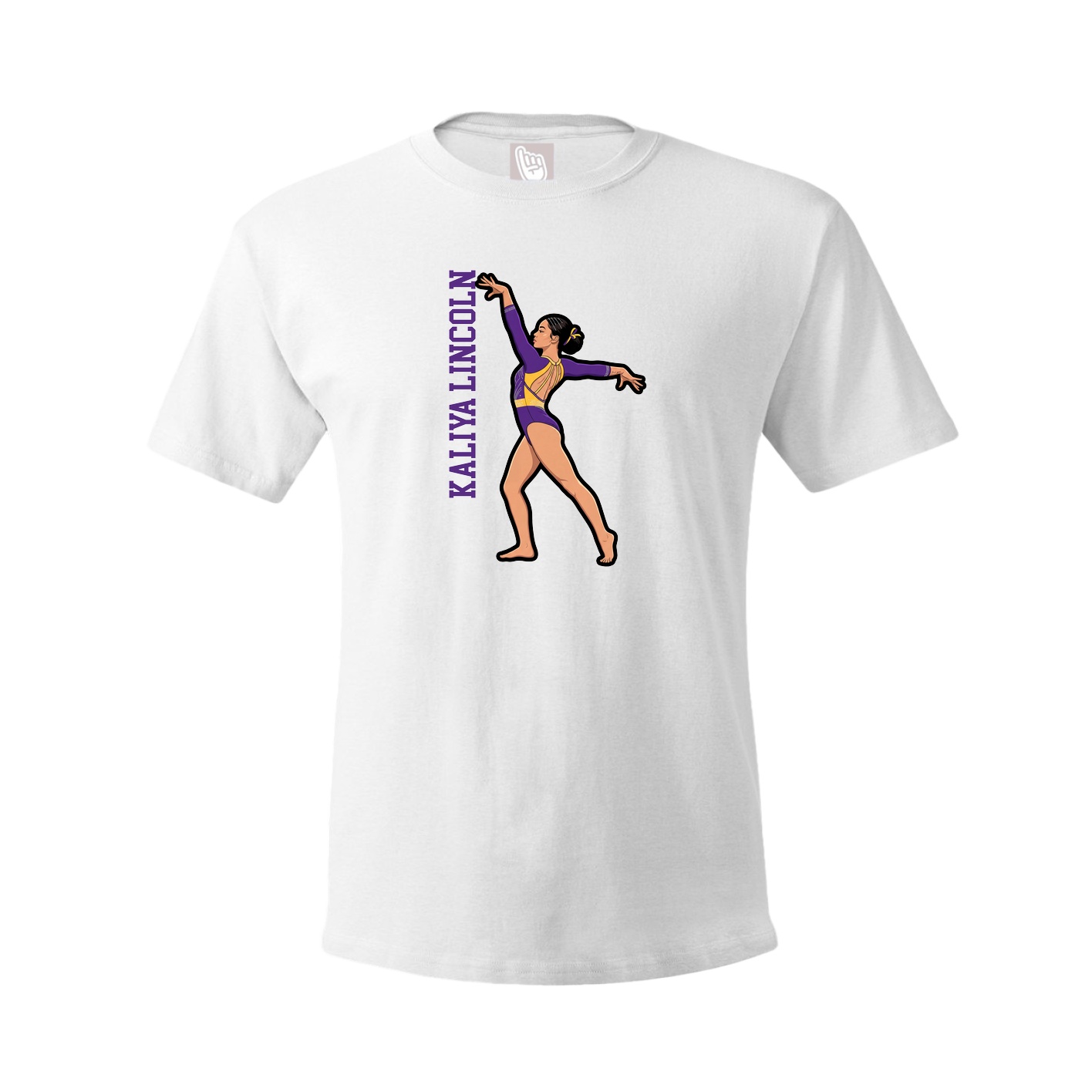Youth Tee — Name Vertical in White