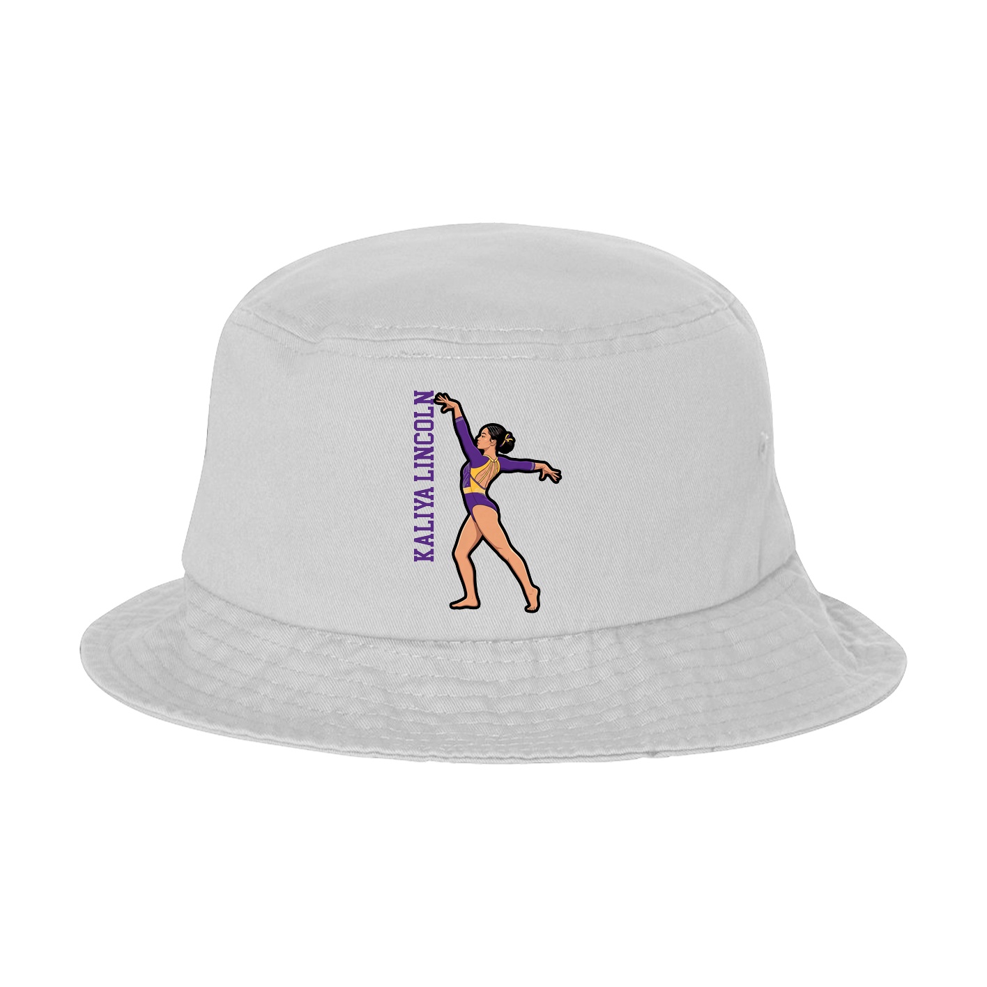Bucket Cap — Name Vertical in White