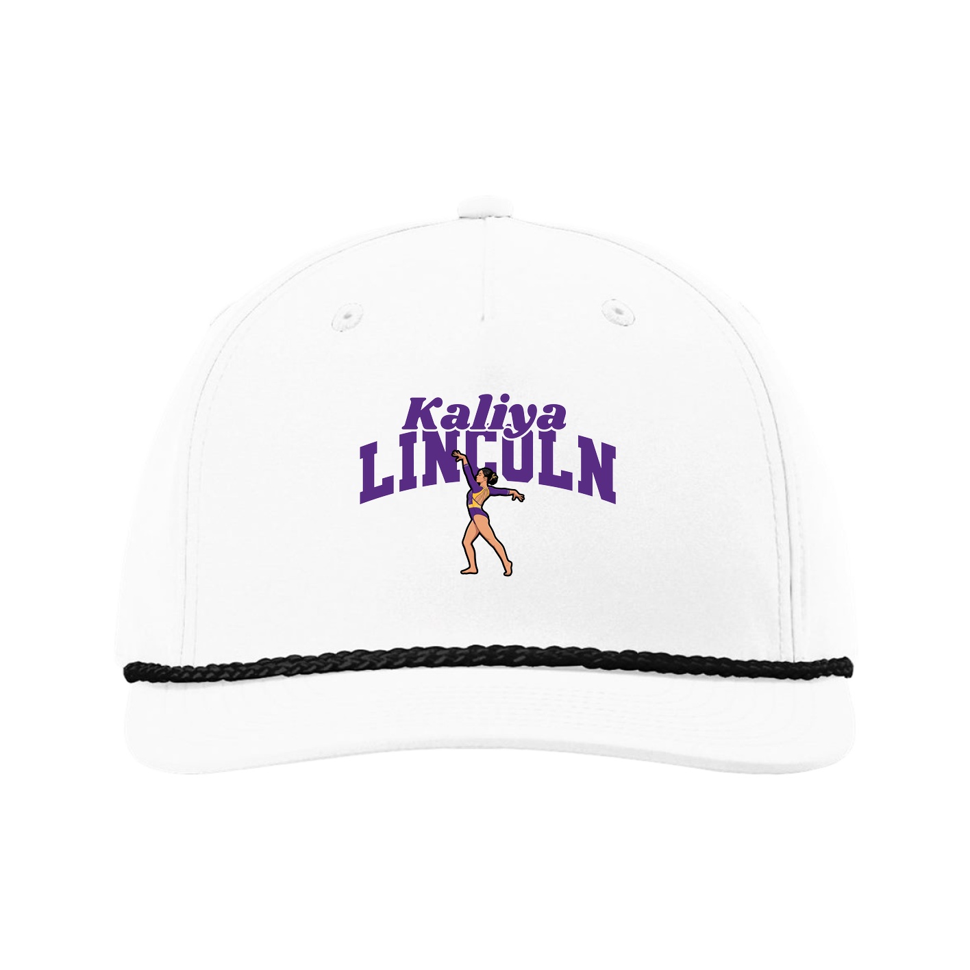 Five-Panel Classic Rope Cap — Signature Arch in White