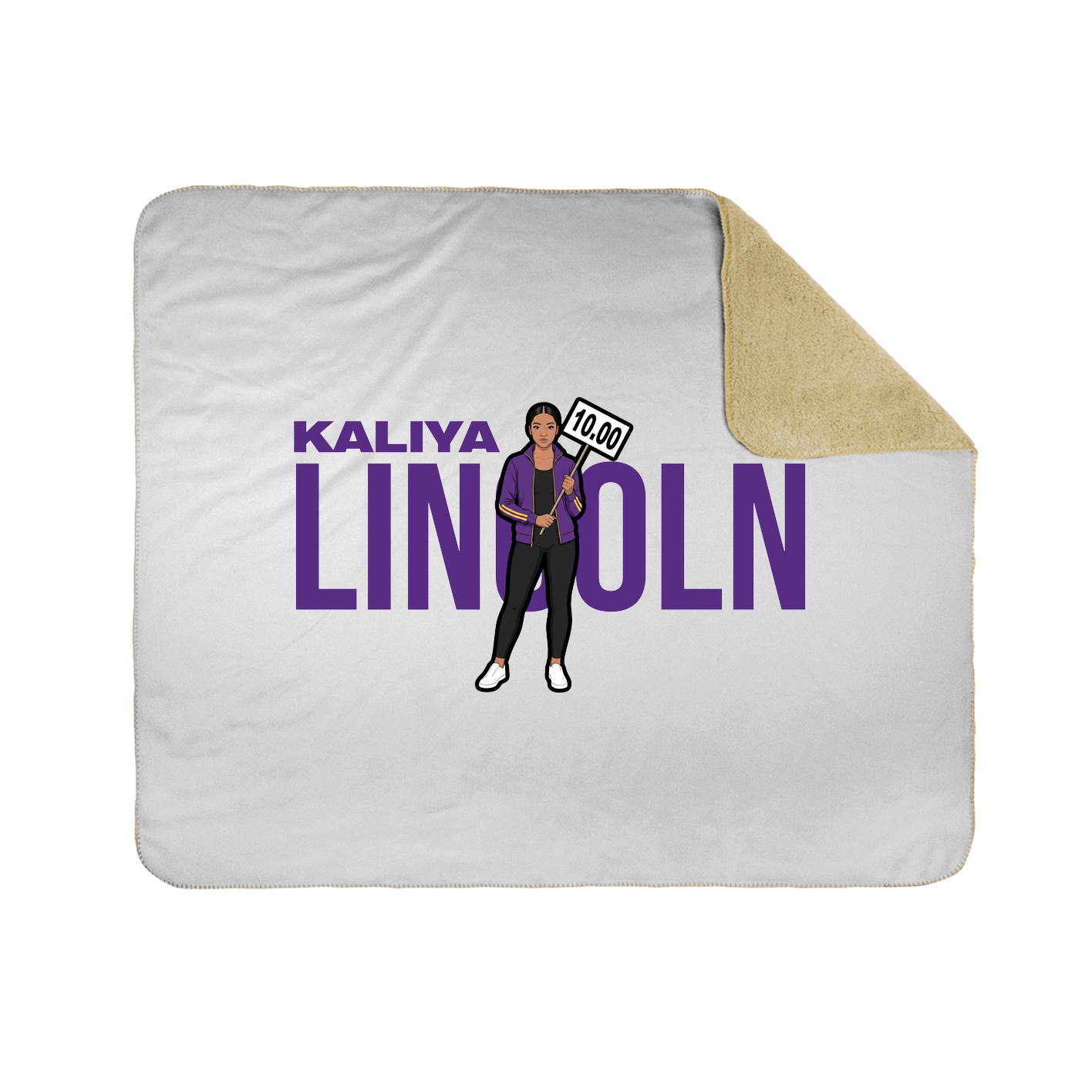 Throw Blanket — Player Name in White