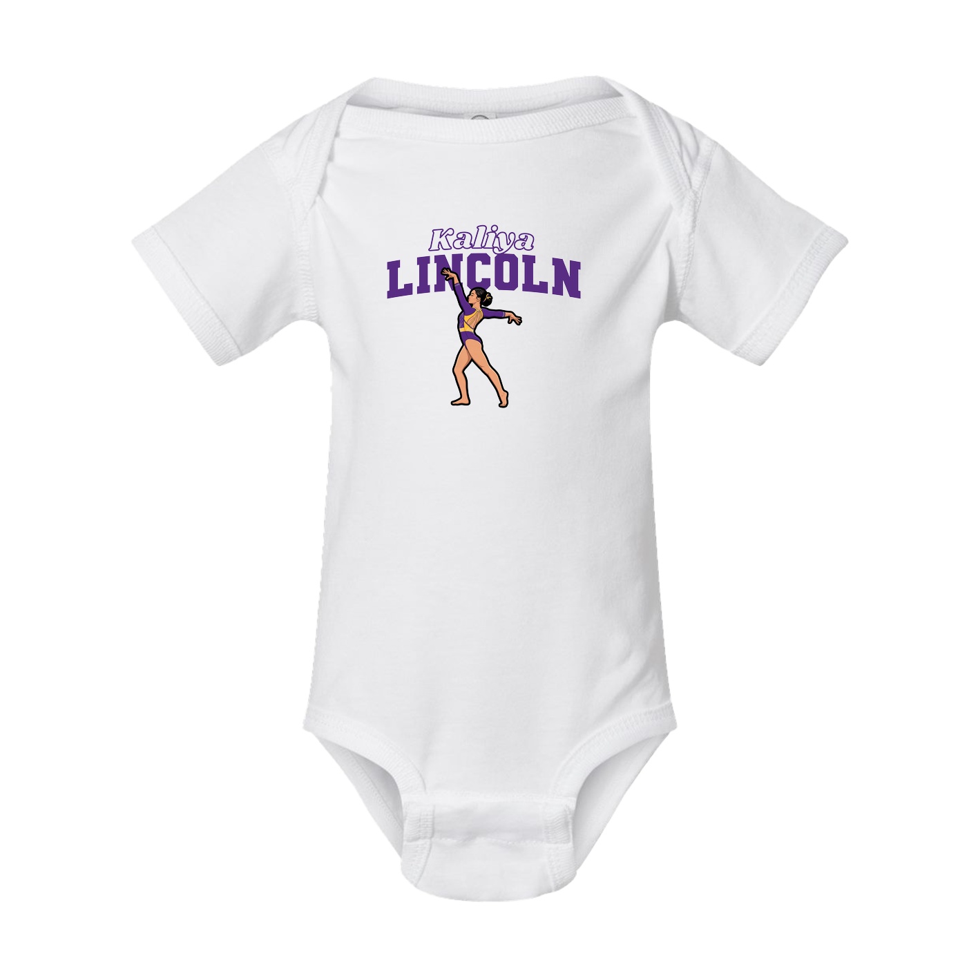Baby Onesie — Name Arch in White