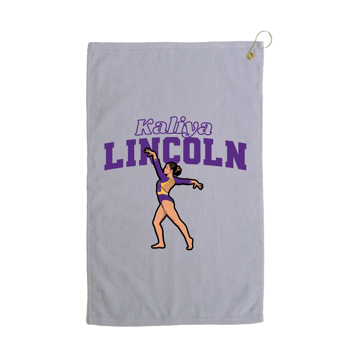 Golf Towel — Name Arch in Grey