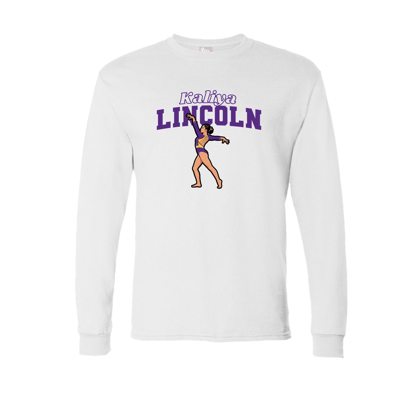 Long Sleeve Tee — Name Arch in White