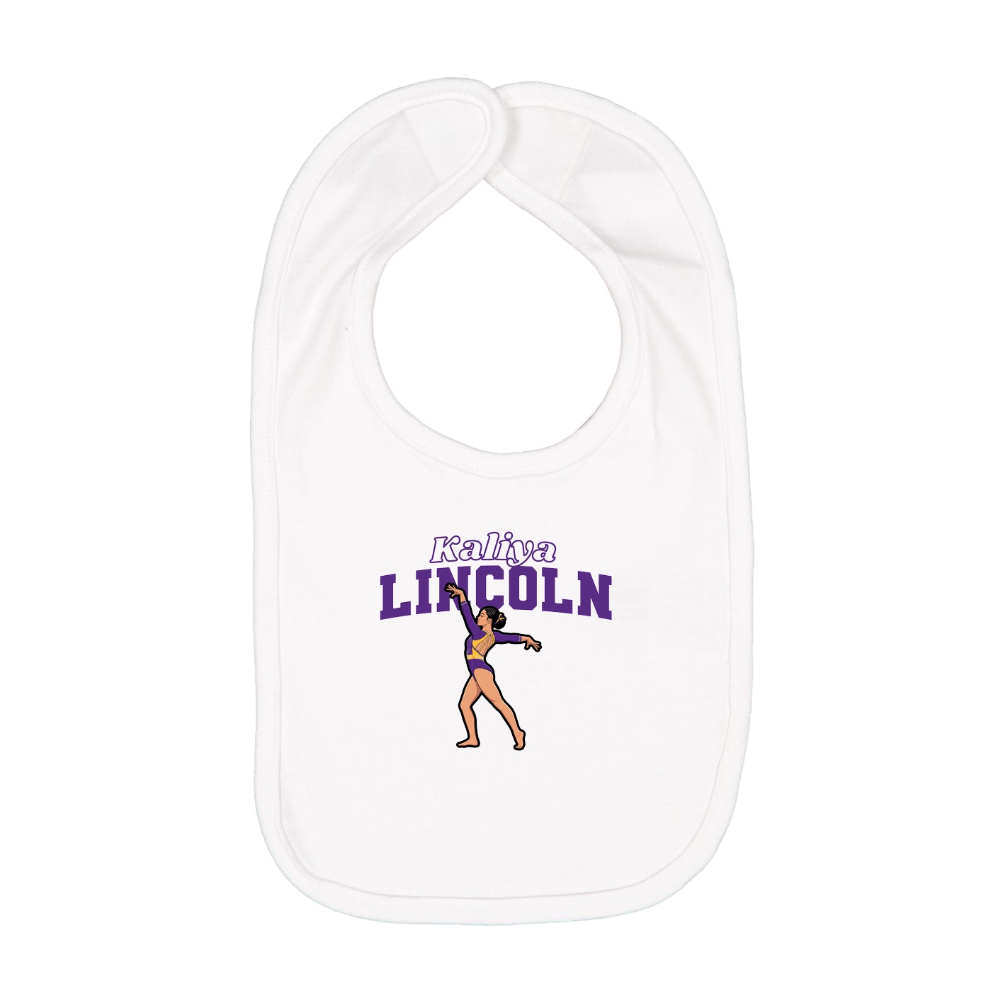 Infant Bib — Name Arch in White