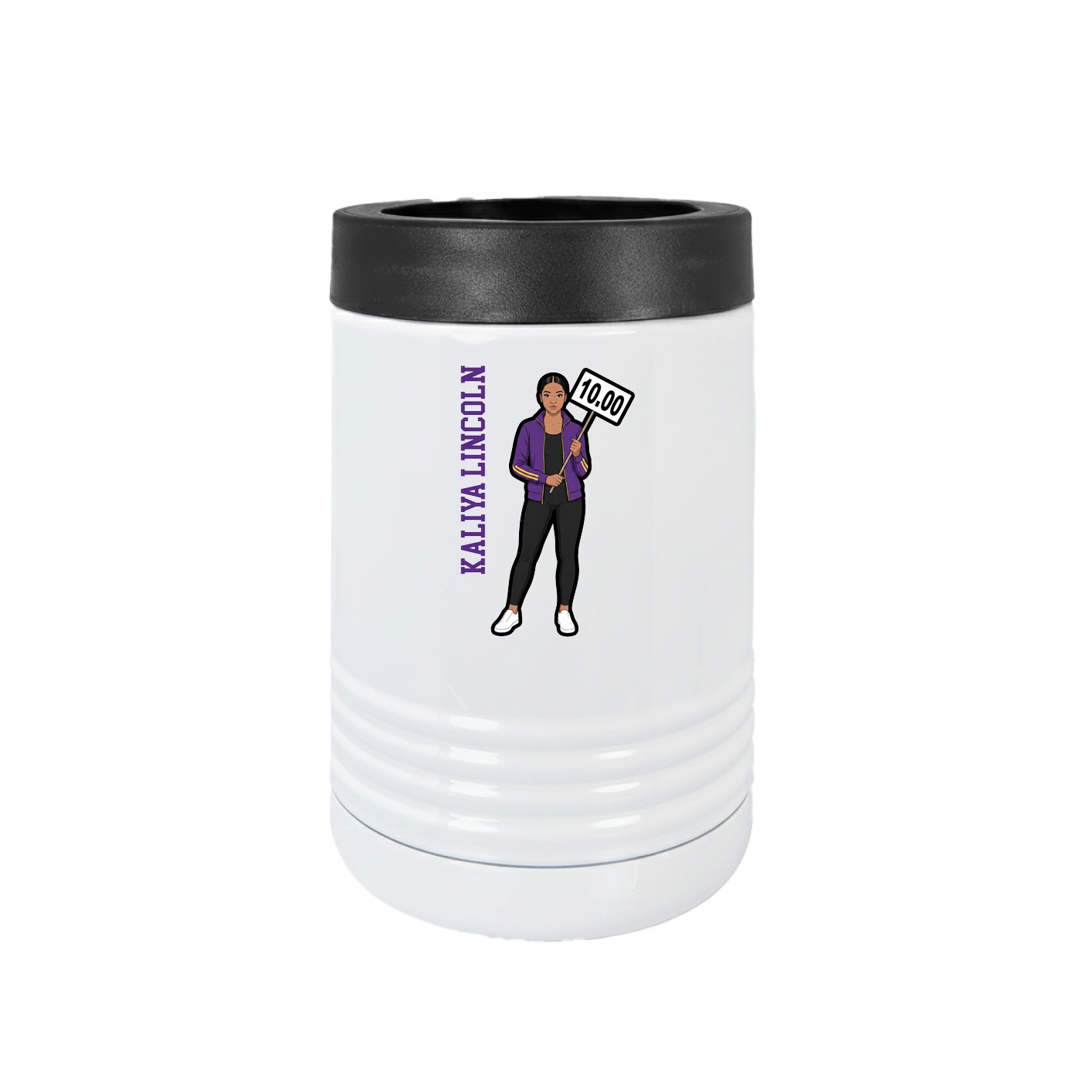 Beverage Holder — Name Vertical in White