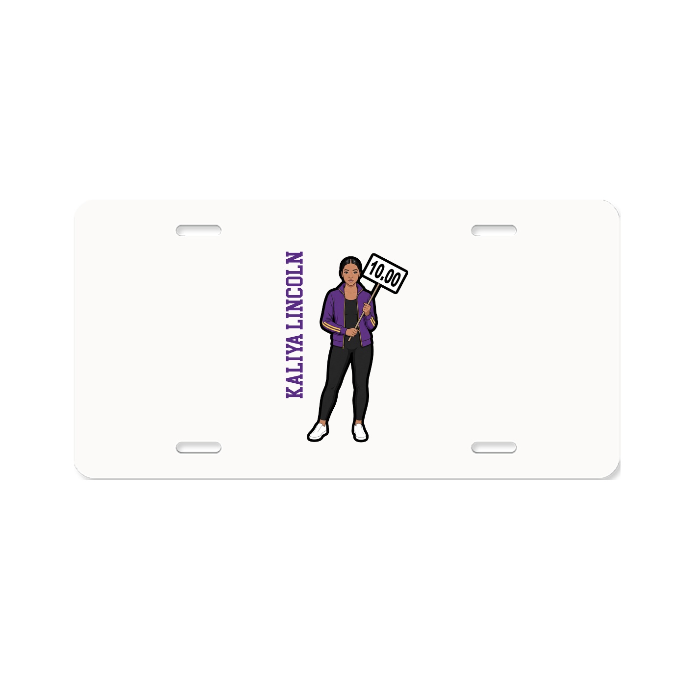 License Plate — Name Vertical in Classic