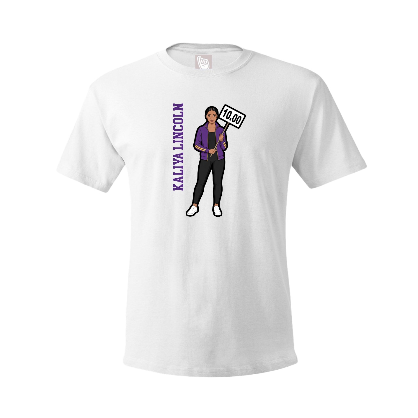 Tee — Name Vertical in White