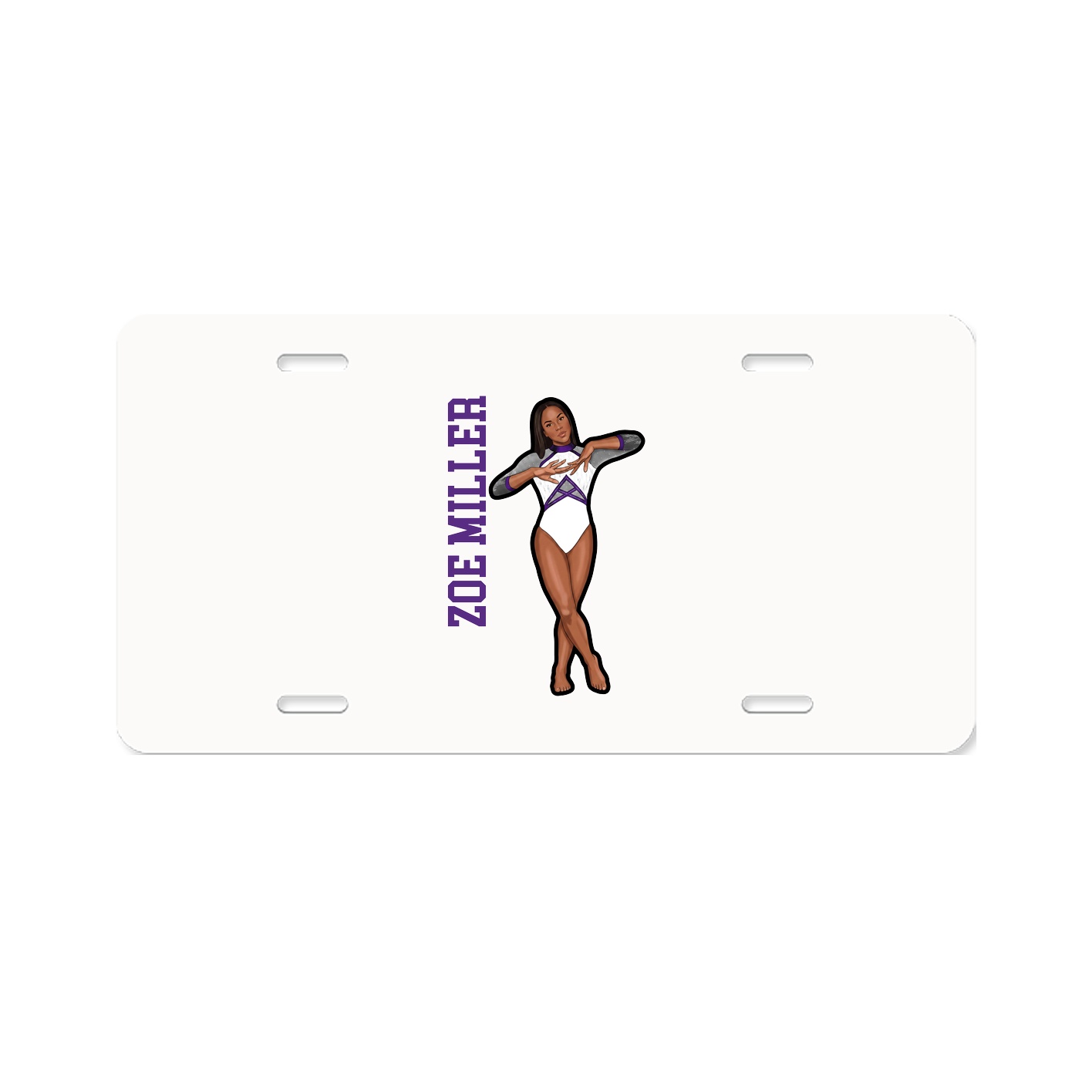 License Plate — Name Vertical in Classic