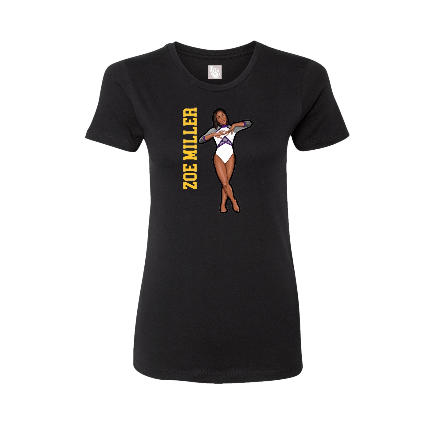Fitted Women's Tee — Name Vertical in Black