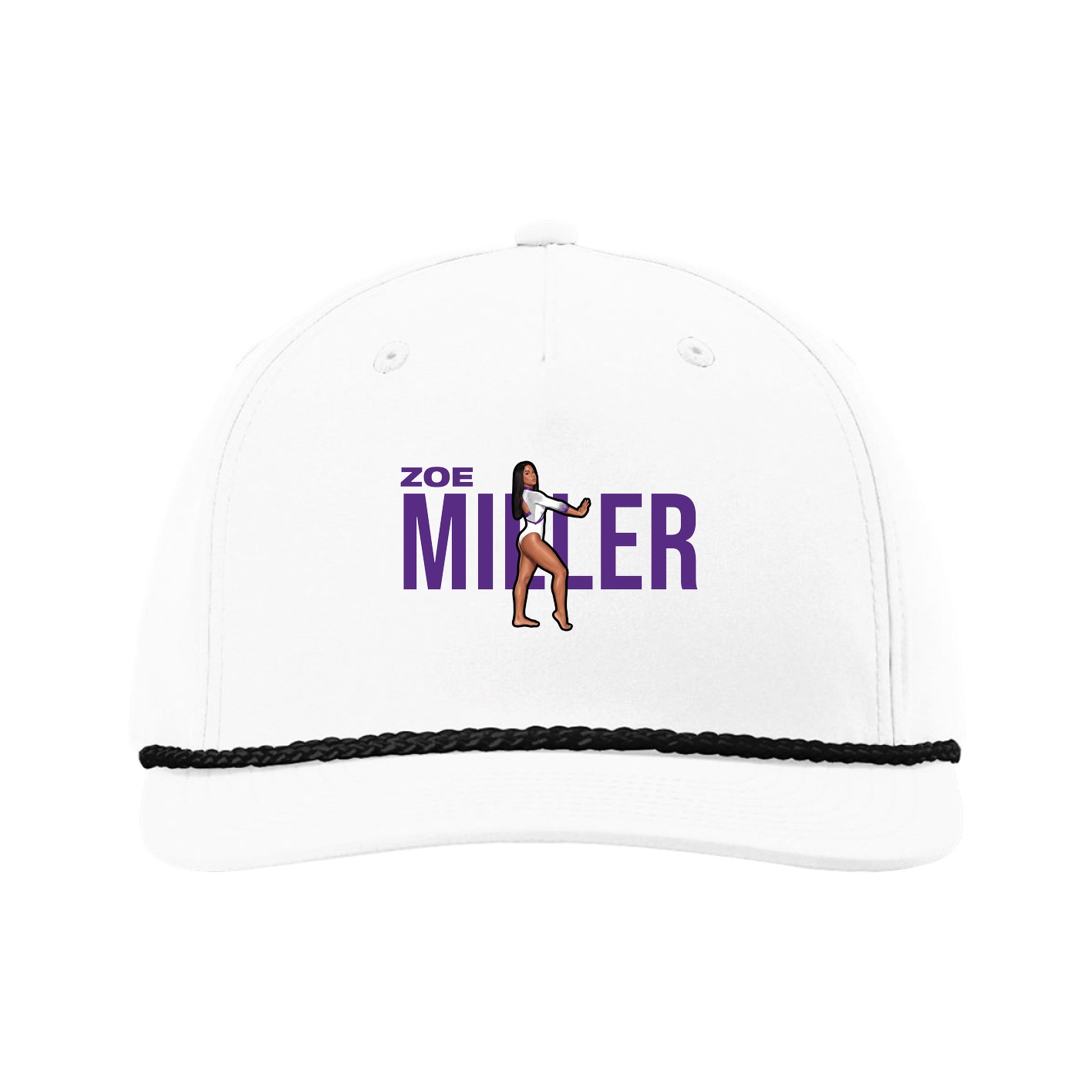 Five-Panel Classic Rope Cap — Player Name in White