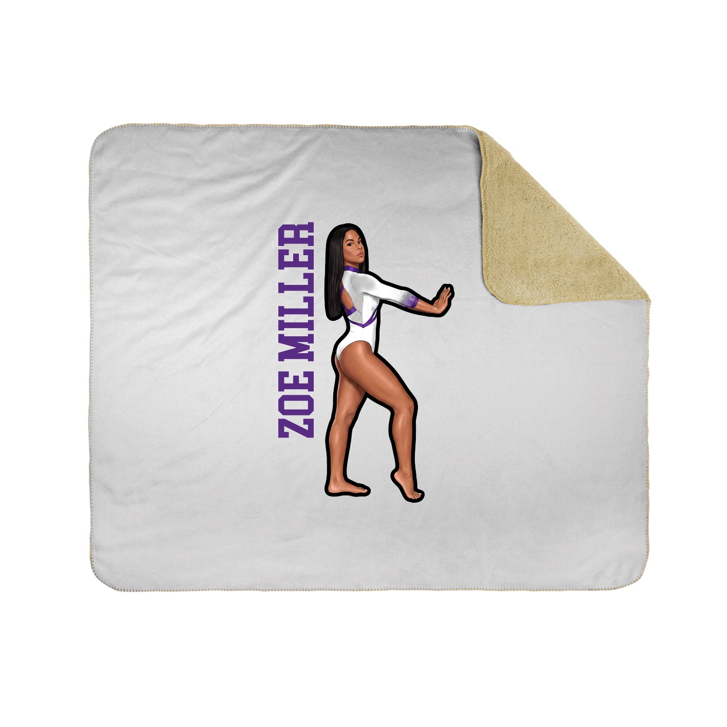 Throw Blanket — Name Vertical in White