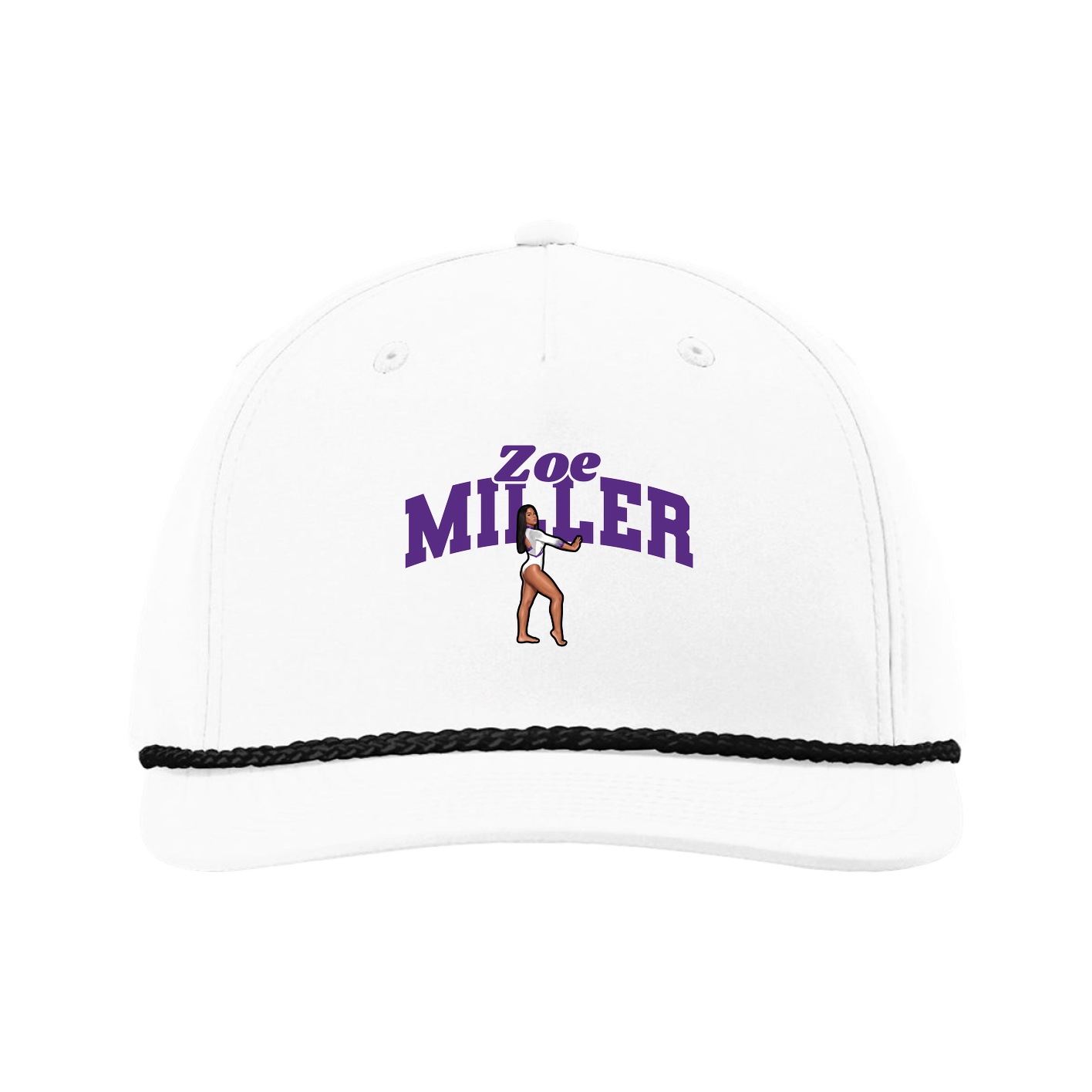 Five-Panel Classic Rope Cap — Signature Arch in White