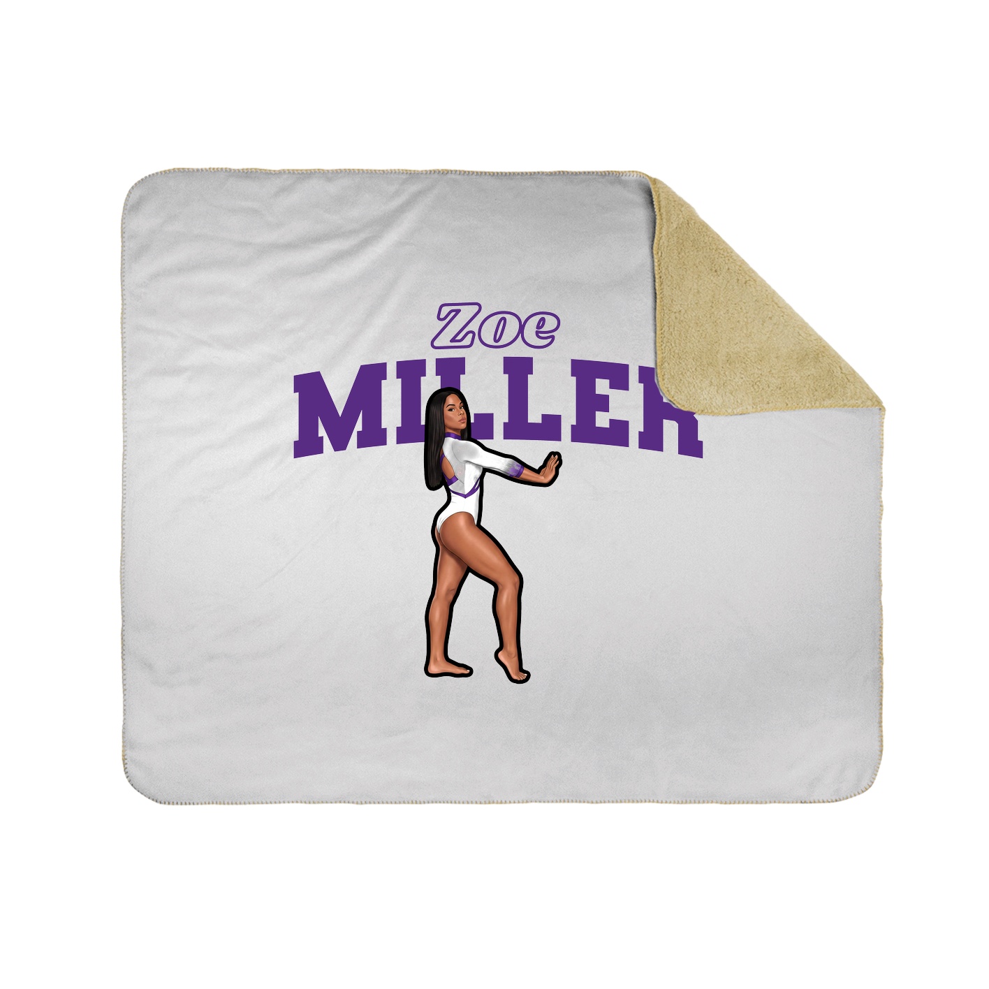 Throw Blanket — Name Arch in White