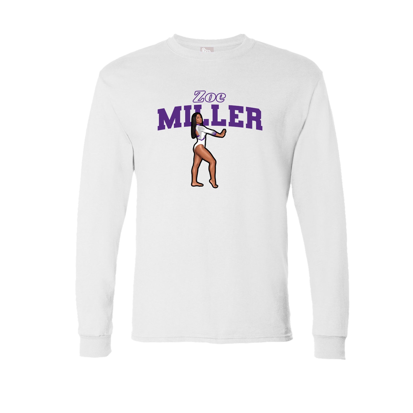 Long Sleeve Tee — Name Arch in White