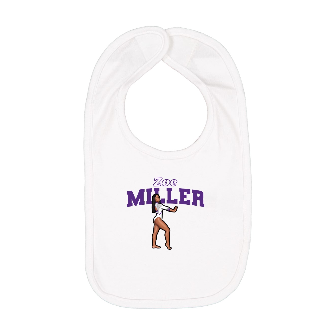 Infant Bib — Name Arch in White