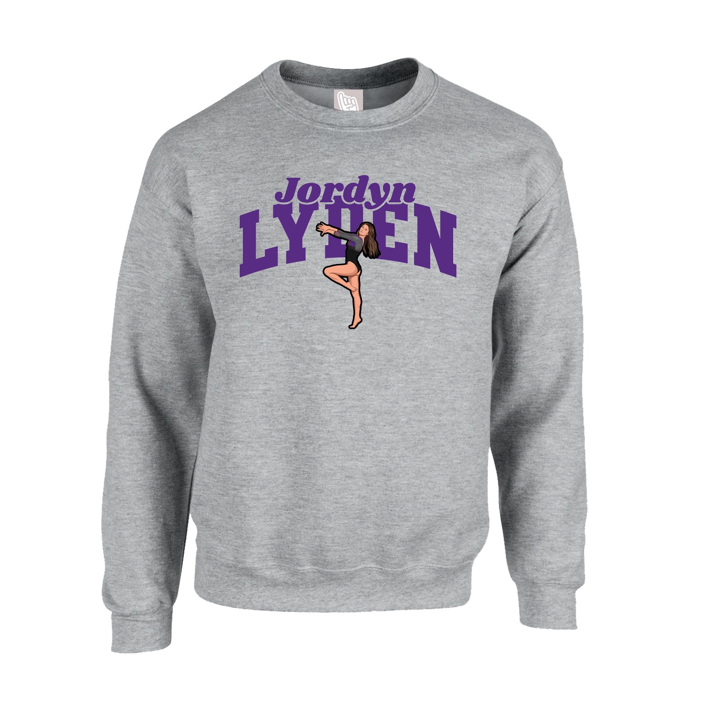 Fleece Crew — Signature Arch in Grey