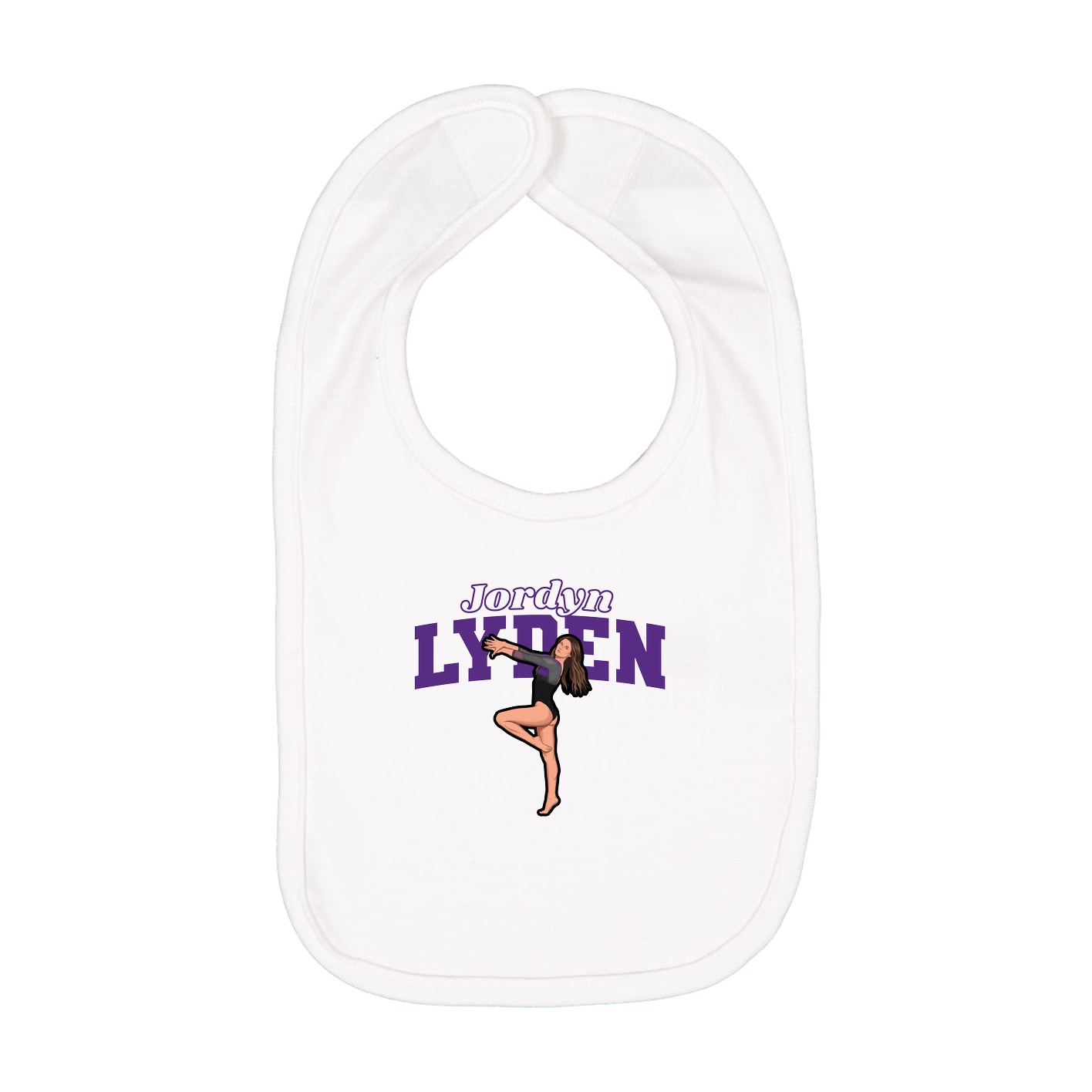 Infant Bib — Name Arch in White