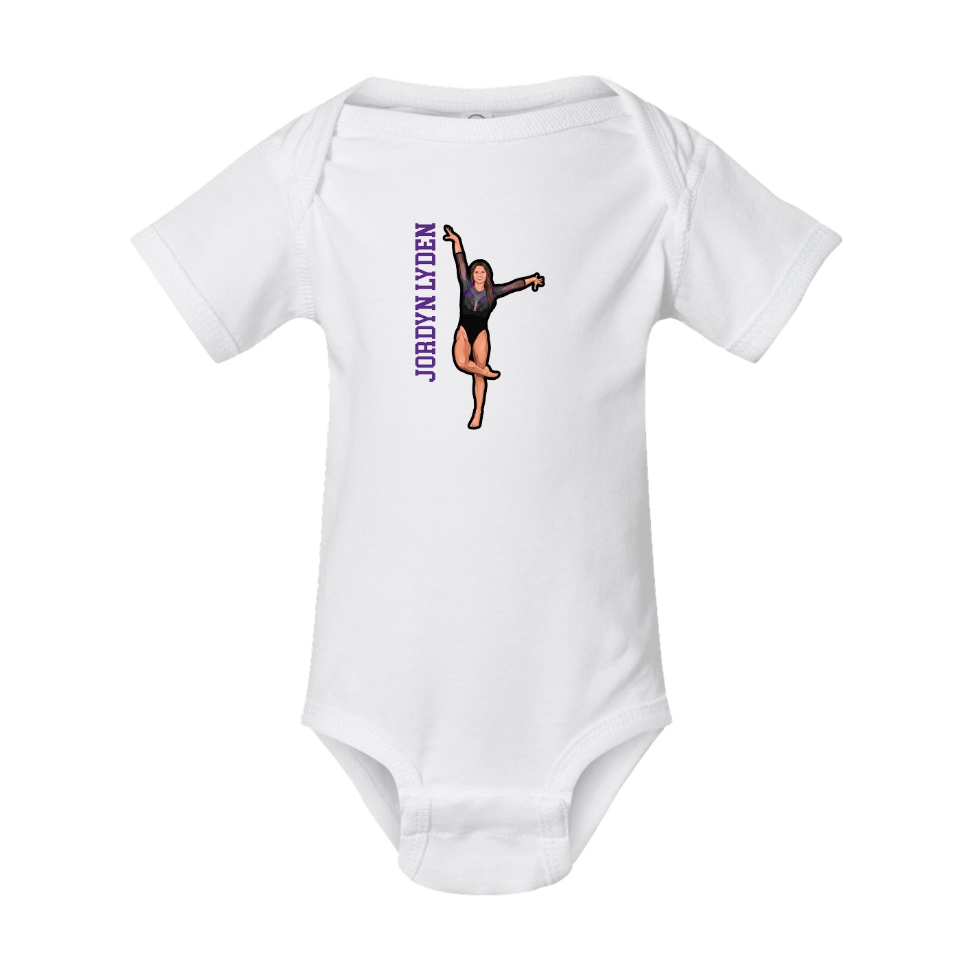 Baby Onesie — Name Vertical in White