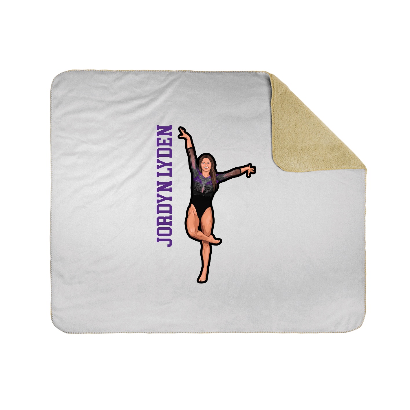 Throw Blanket — Name Vertical in White
