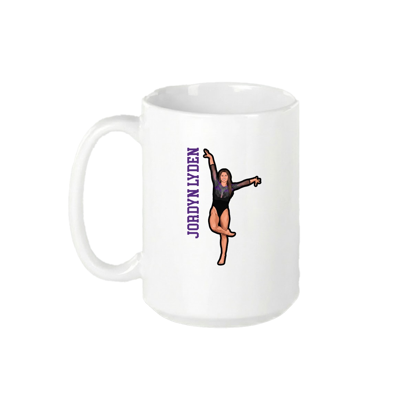 15oz Coffee Mug — Name Vertical in White