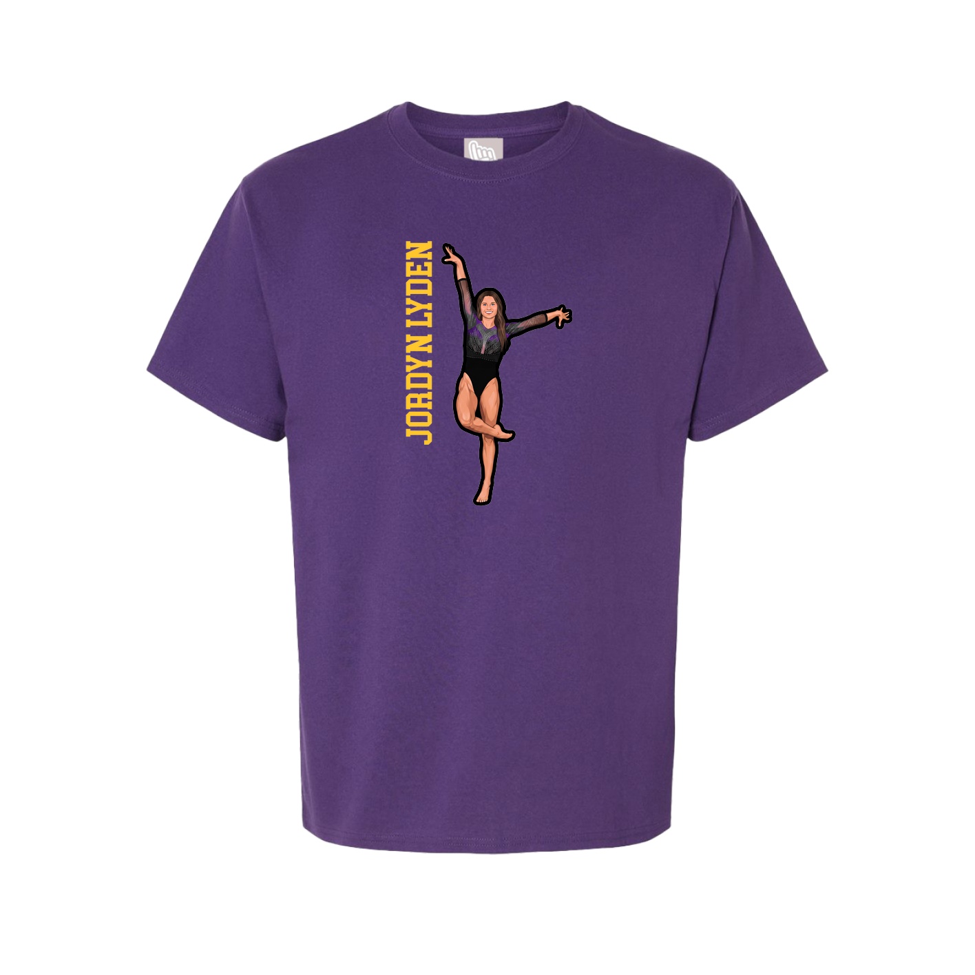 Youth Tee — Name Vertical in Purple