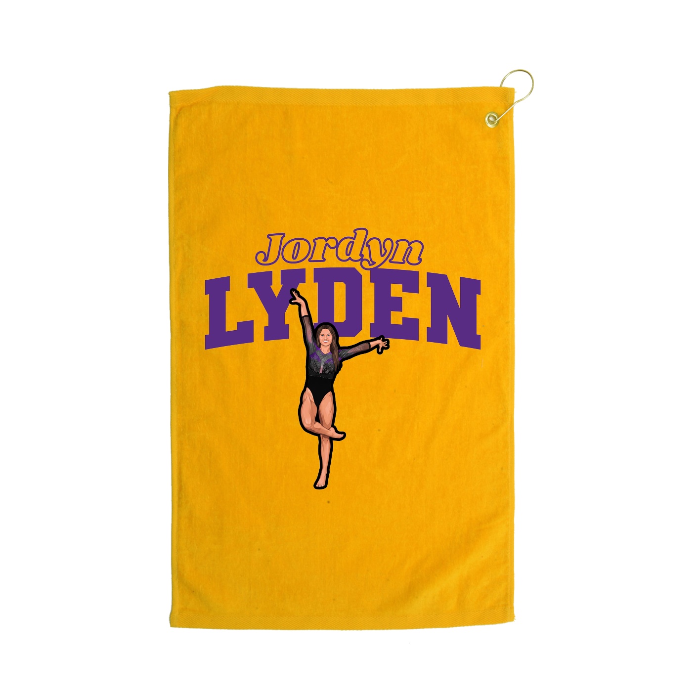 Golf Towel — Name Arch in Gold