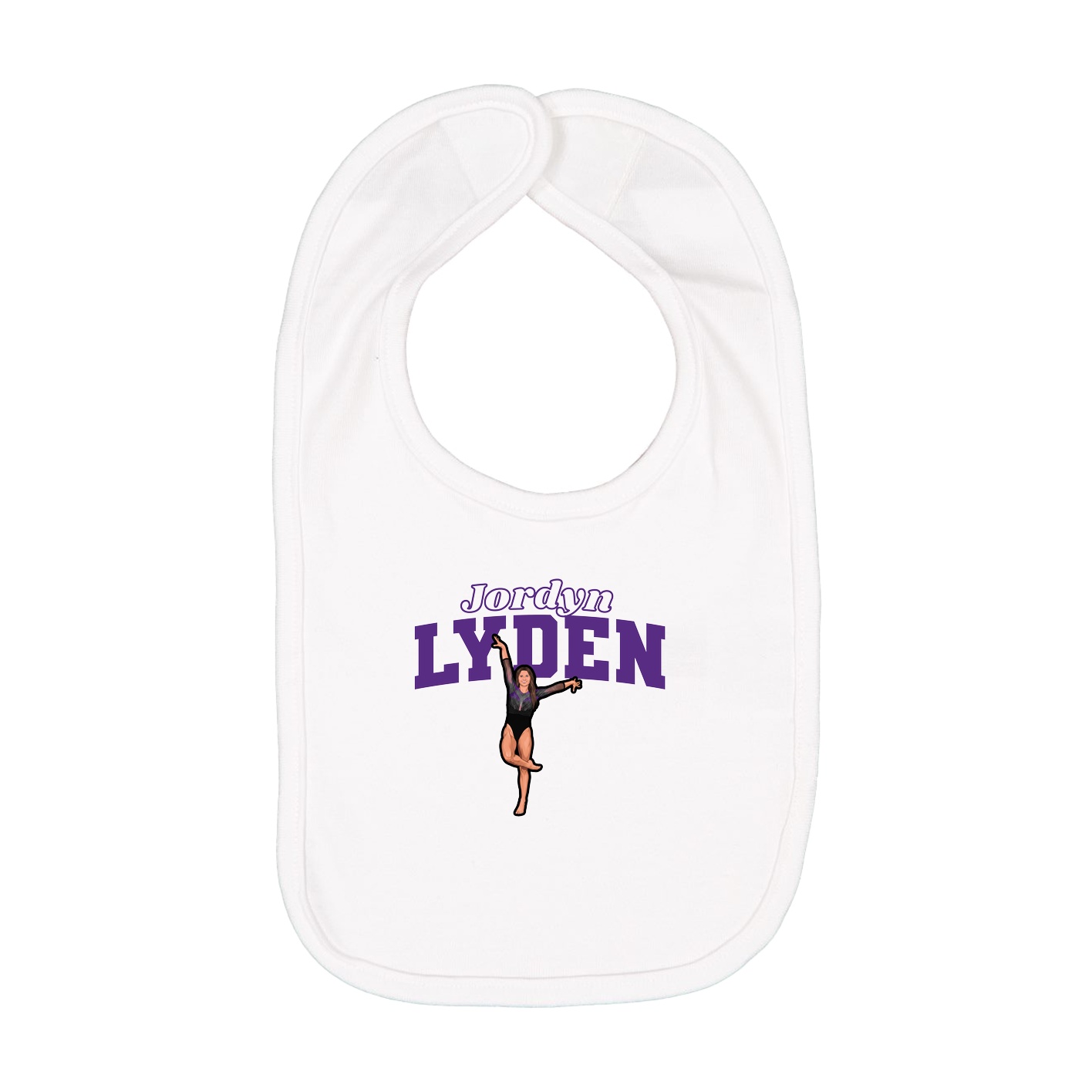 Infant Bib — Name Arch in White