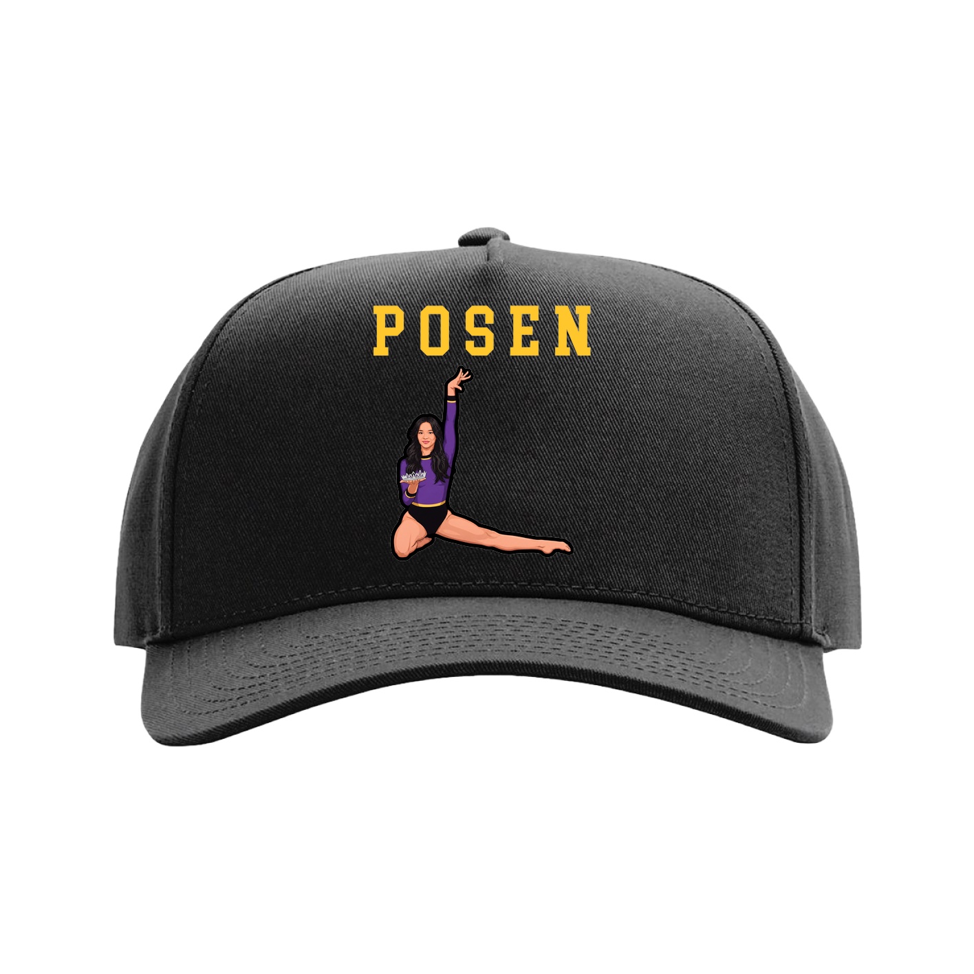 Full Fabric Five-Panel Champ Cap — Shirsey in Black