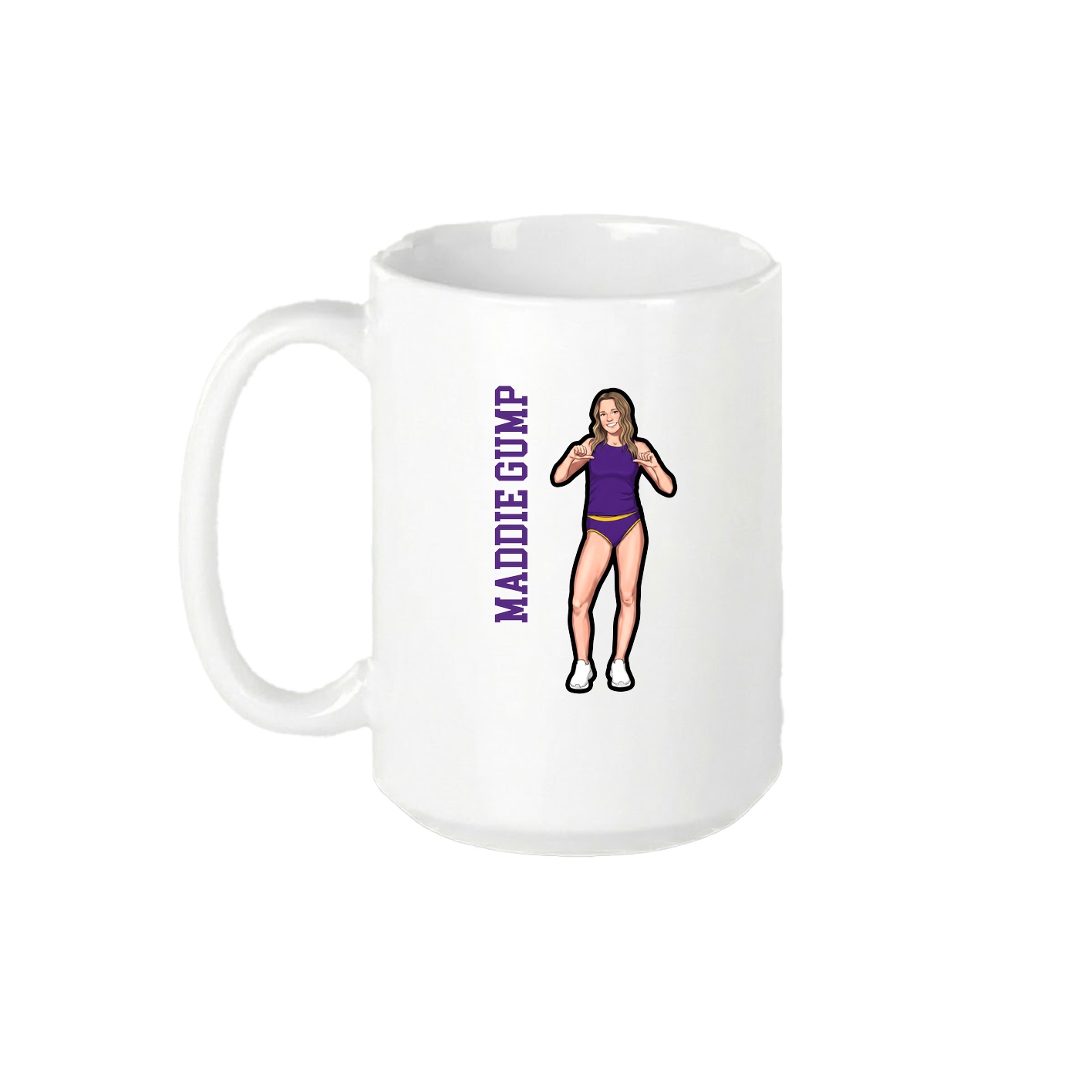 15oz Coffee Mug — Name Vertical in White