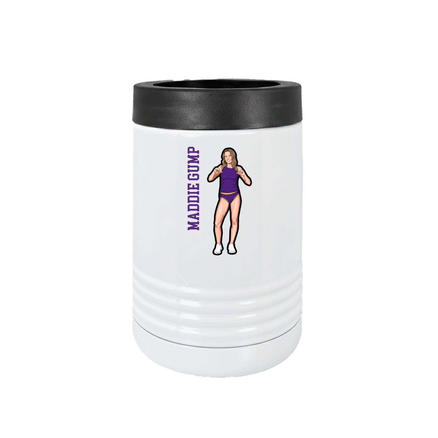 Beverage Holder — Name Vertical in White