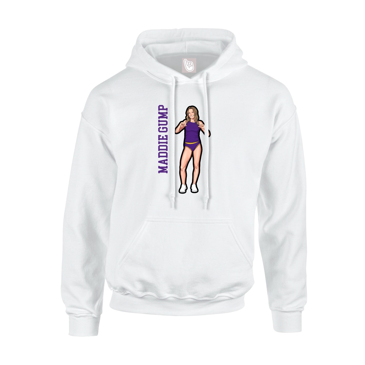 Hoodie — Name Vertical in White