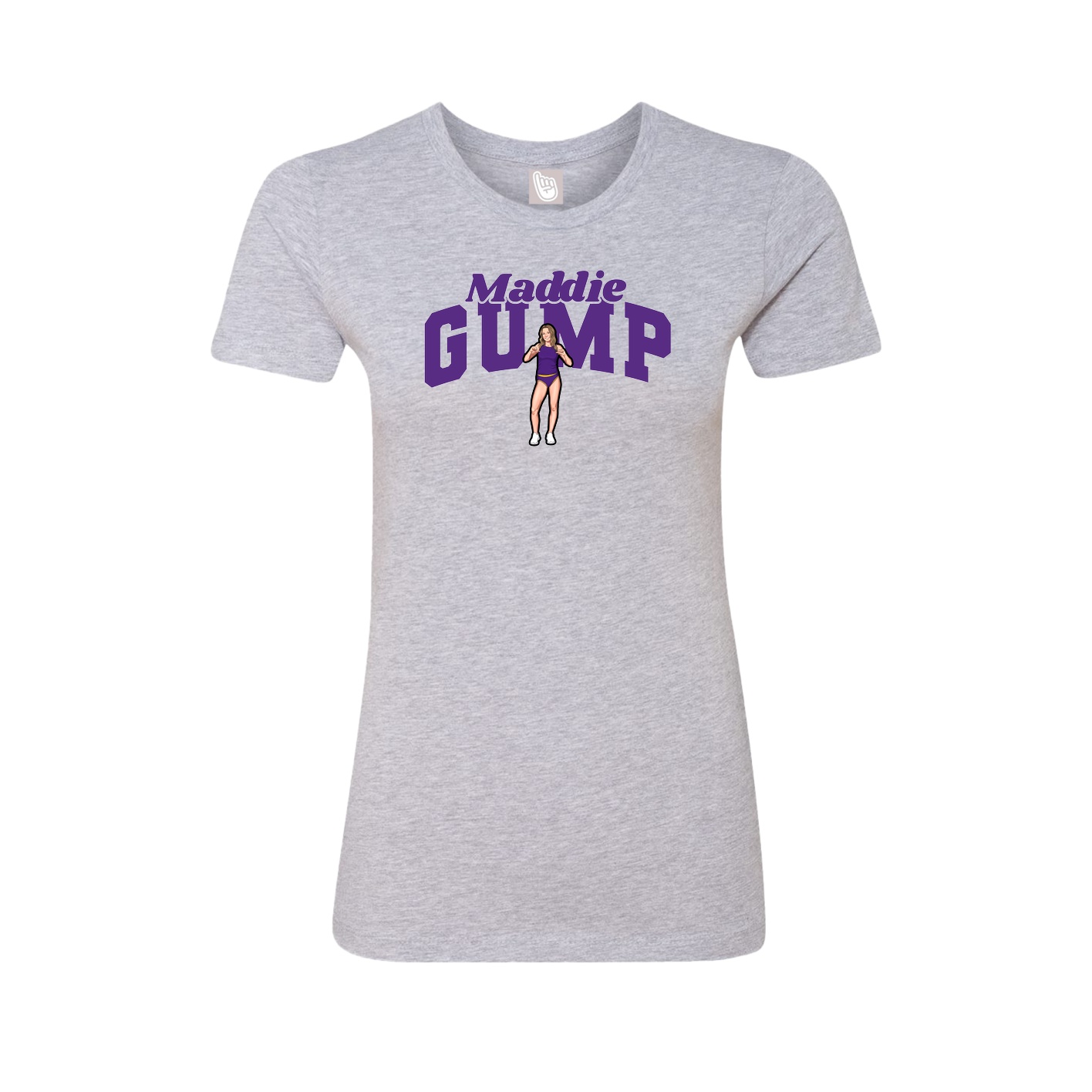 Fitted Women's Tee — Signature Arch in Grey