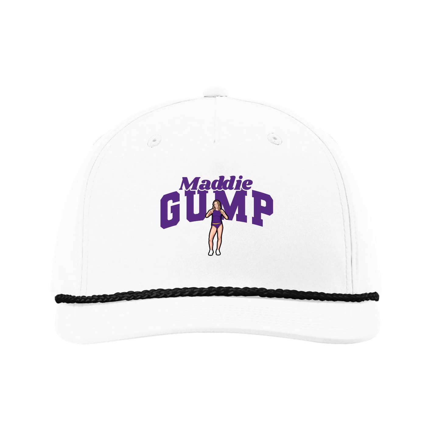 Five-Panel Classic Rope Cap — Signature Arch in White
