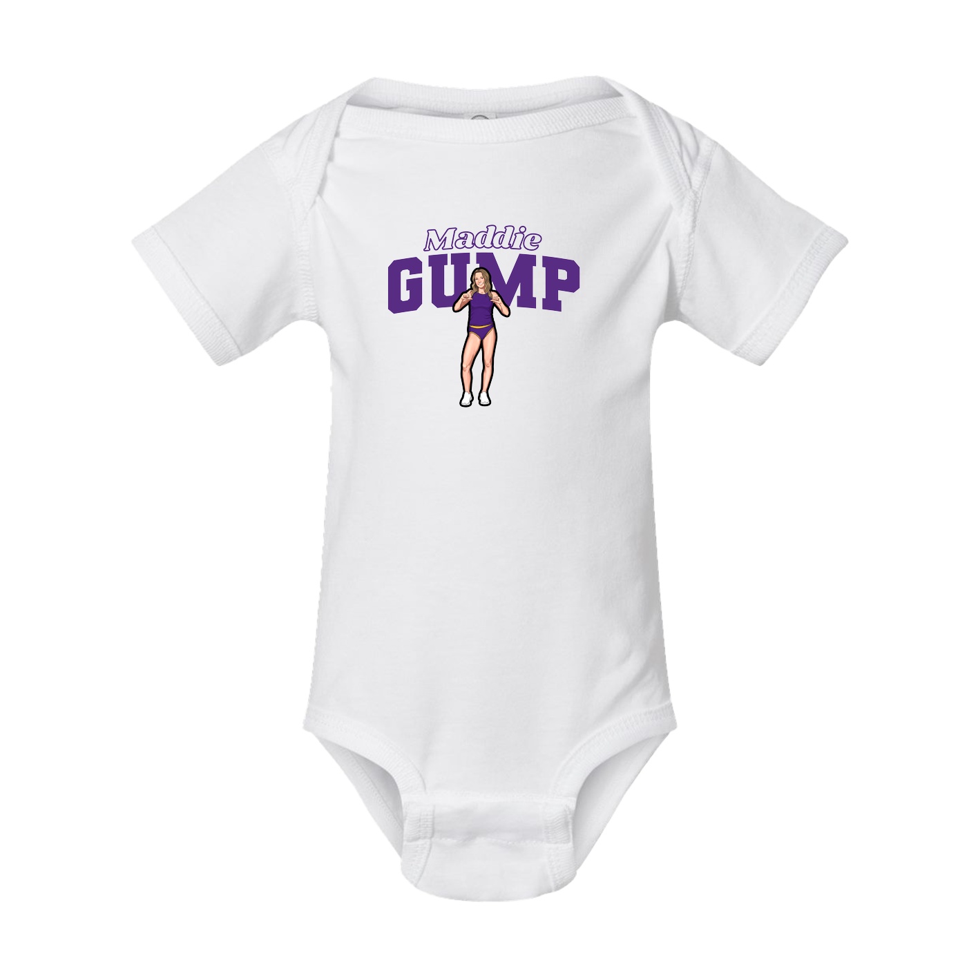 Baby Onesie — Name Arch in White