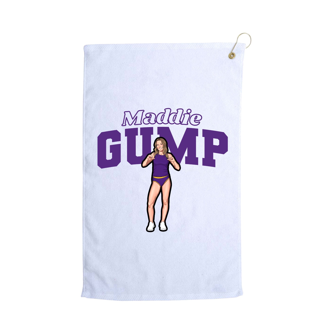 Golf Towel — Name Arch in White