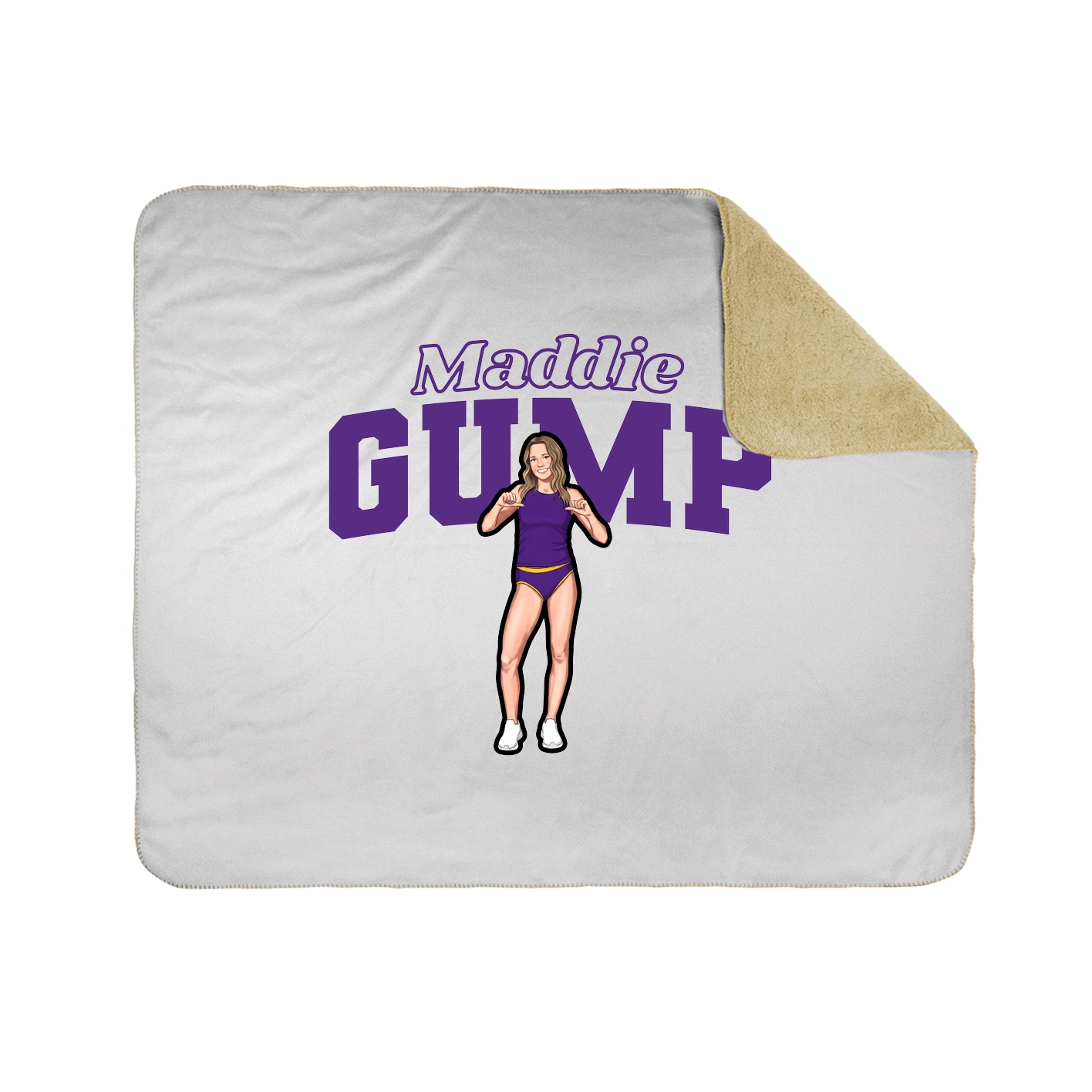 Throw Blanket — Name Arch in White