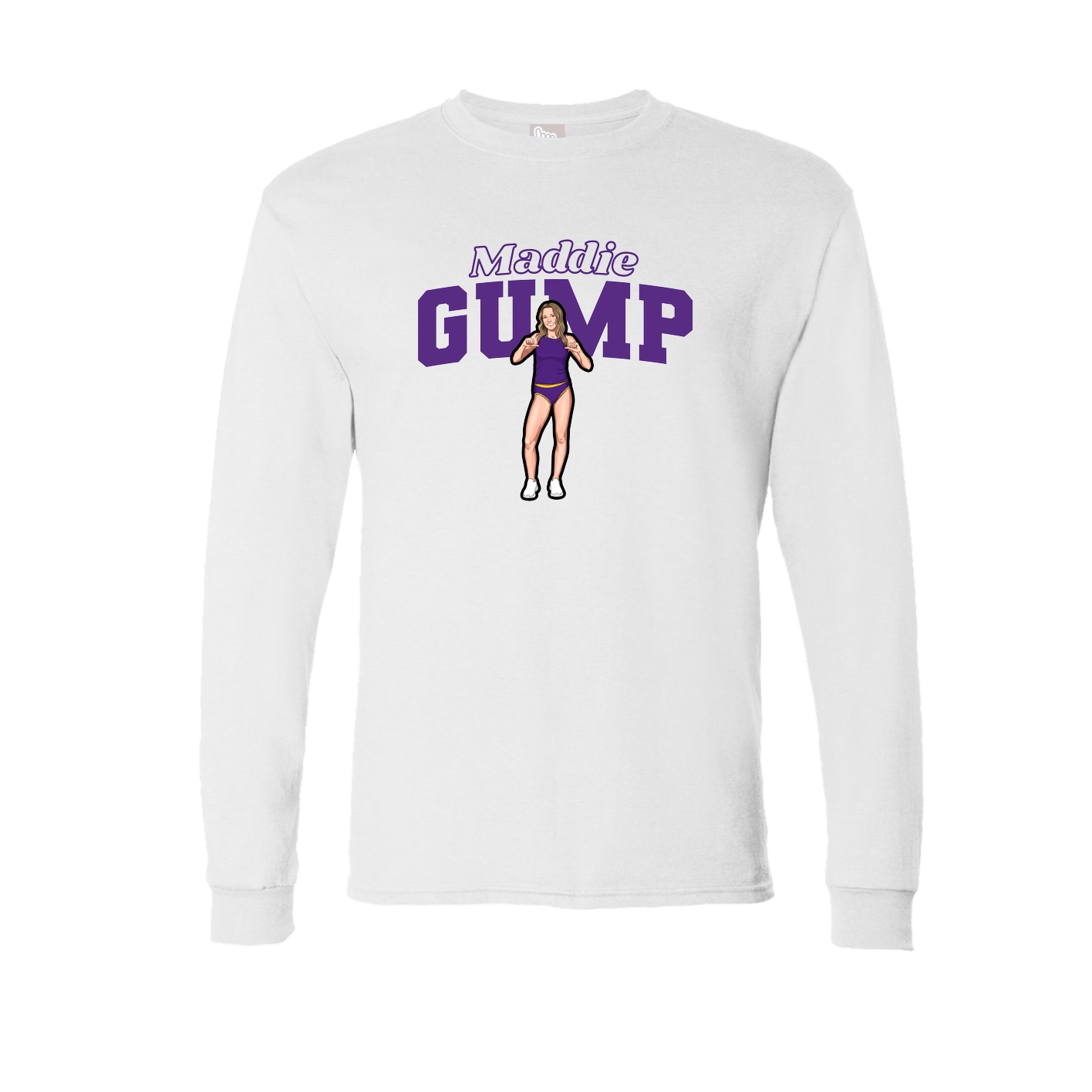 Long Sleeve Tee — Name Arch in White
