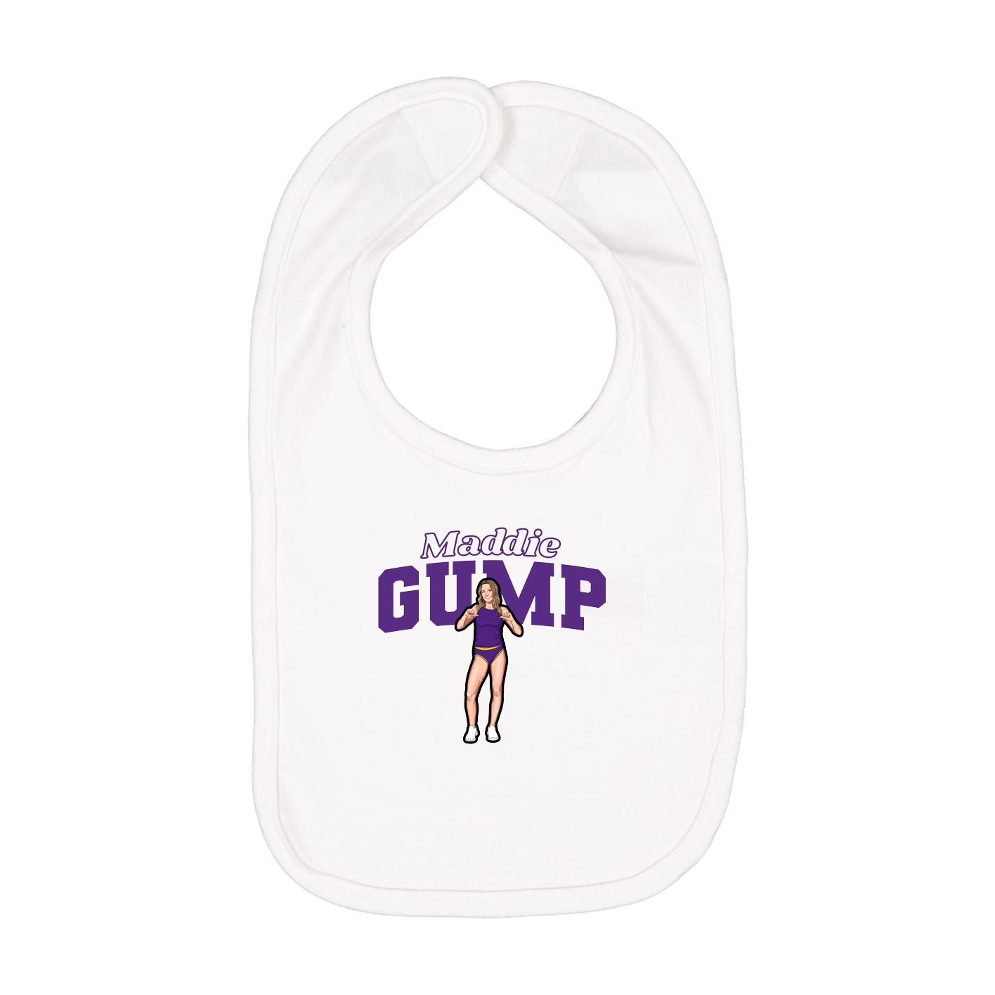 Infant Bib — Name Arch in White
