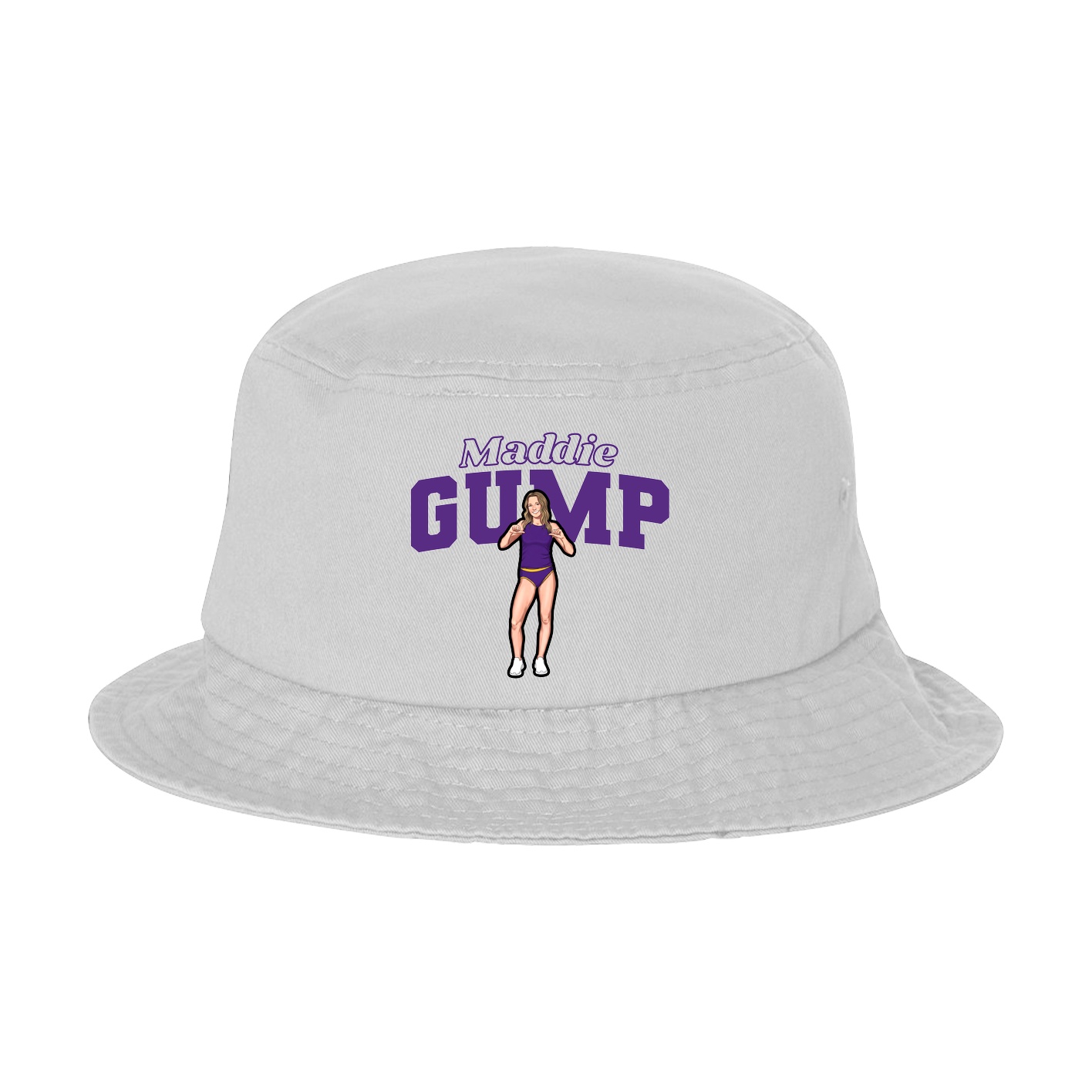 Bucket Cap — Name Arch in White