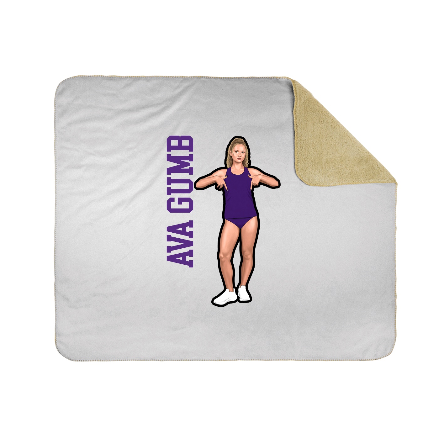Throw Blanket — Name Vertical in White