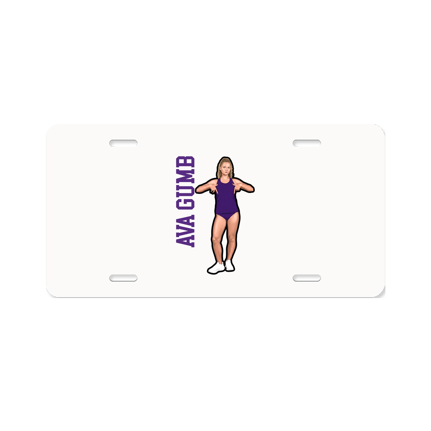 License Plate — Name Vertical in Classic