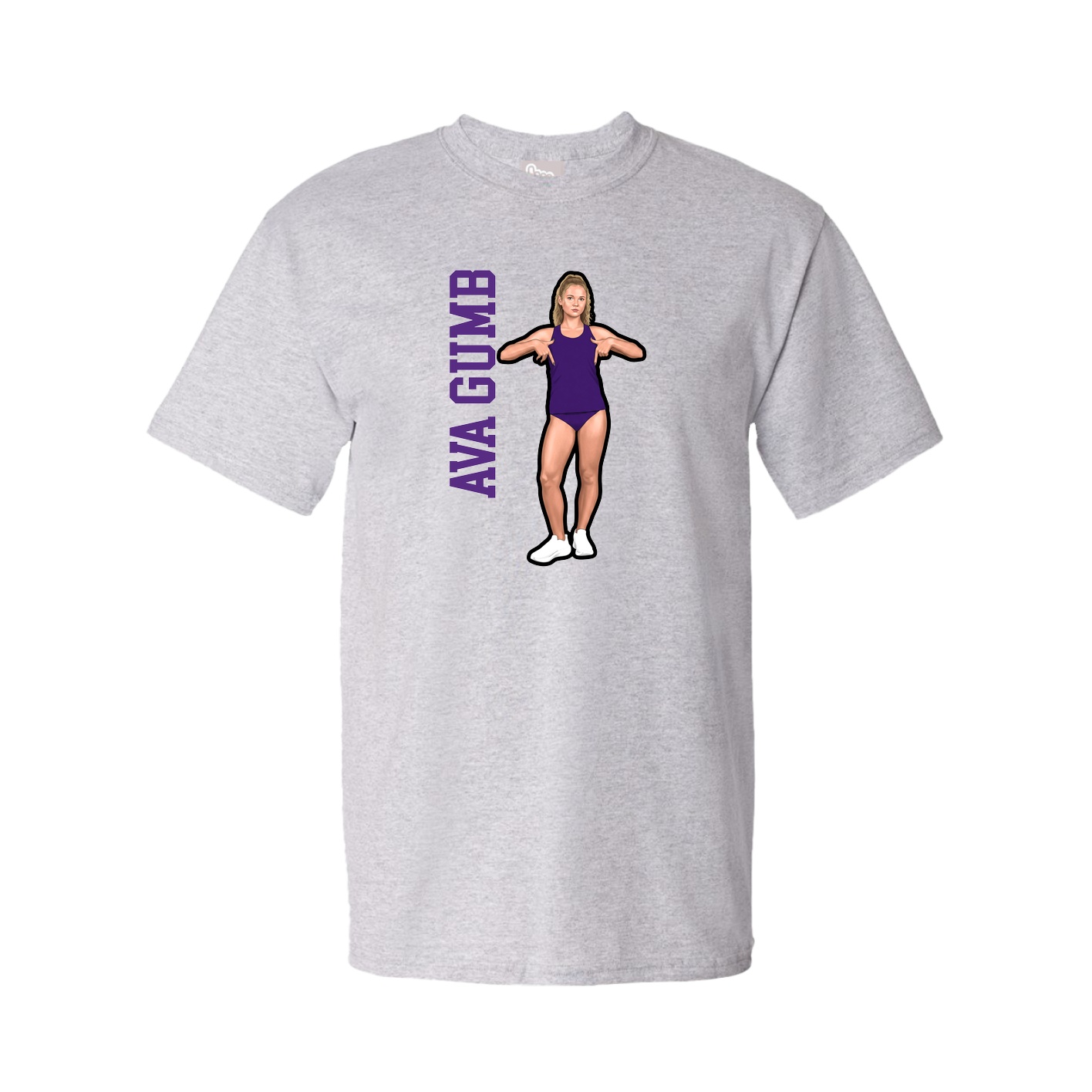 Tee — Name Vertical in Grey