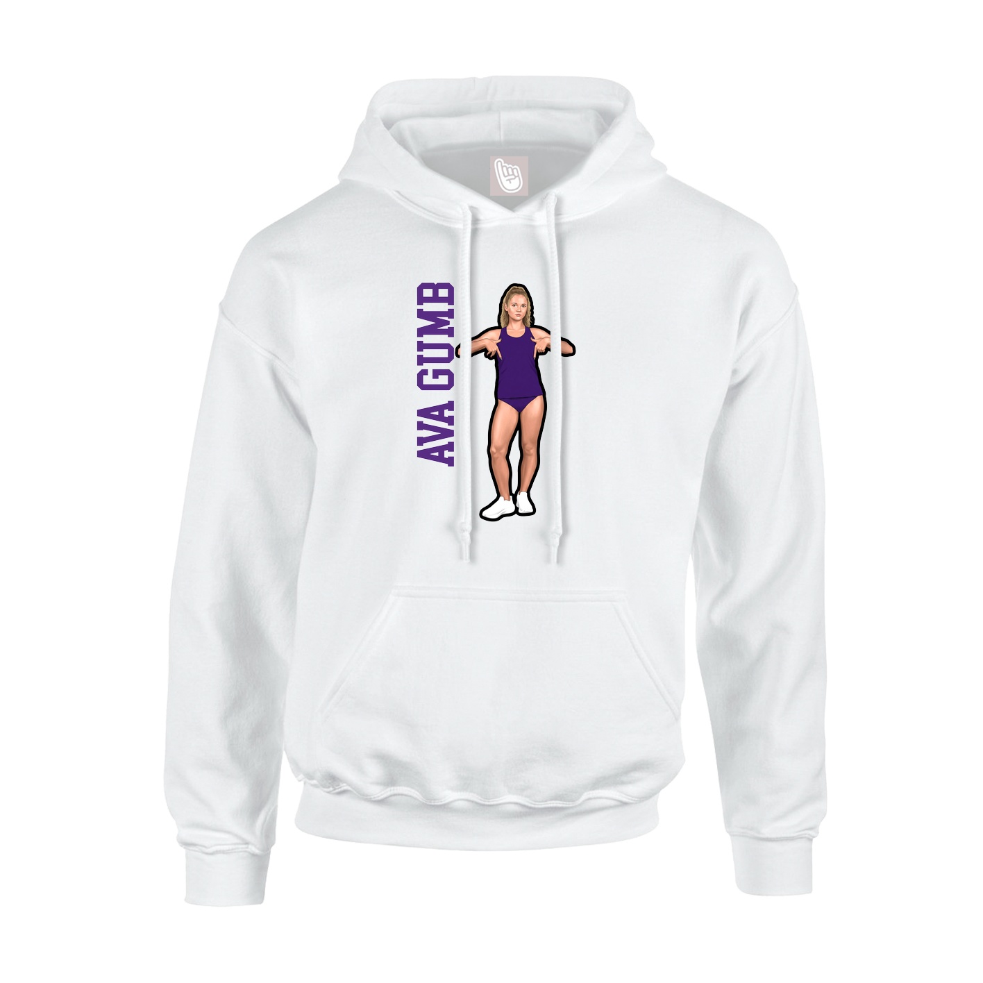 Hoodie — Name Vertical in White