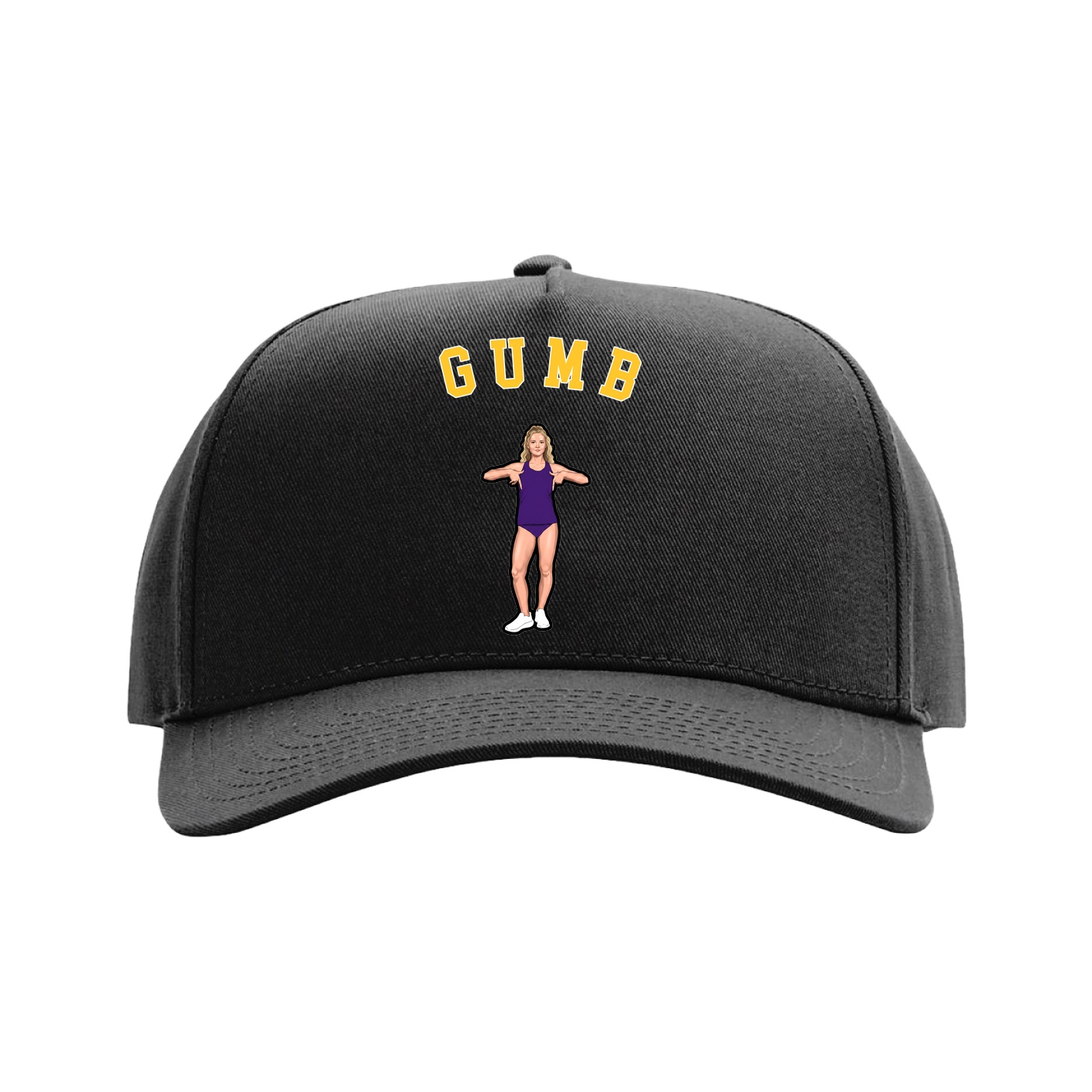 Full Fabric Five-Panel Champ Cap — Shirsey Arch in Black
