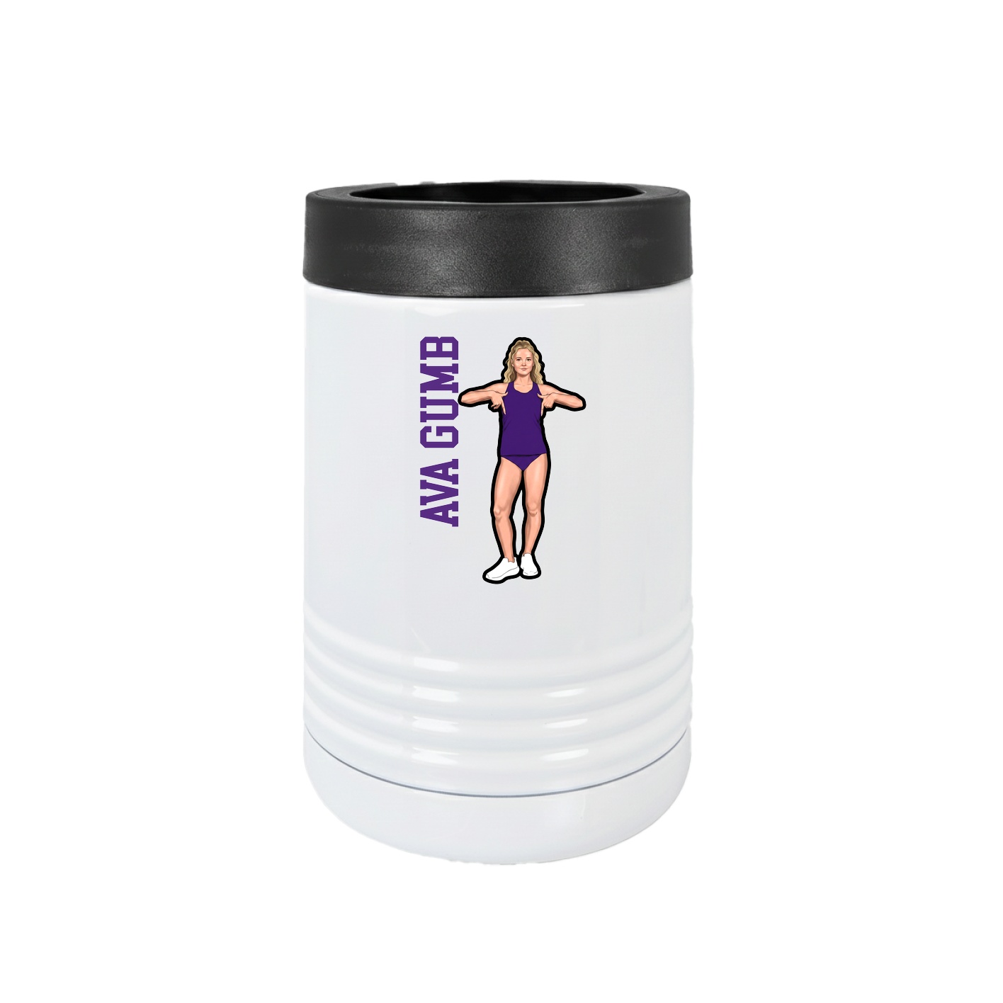 Beverage Holder — Name Vertical in White