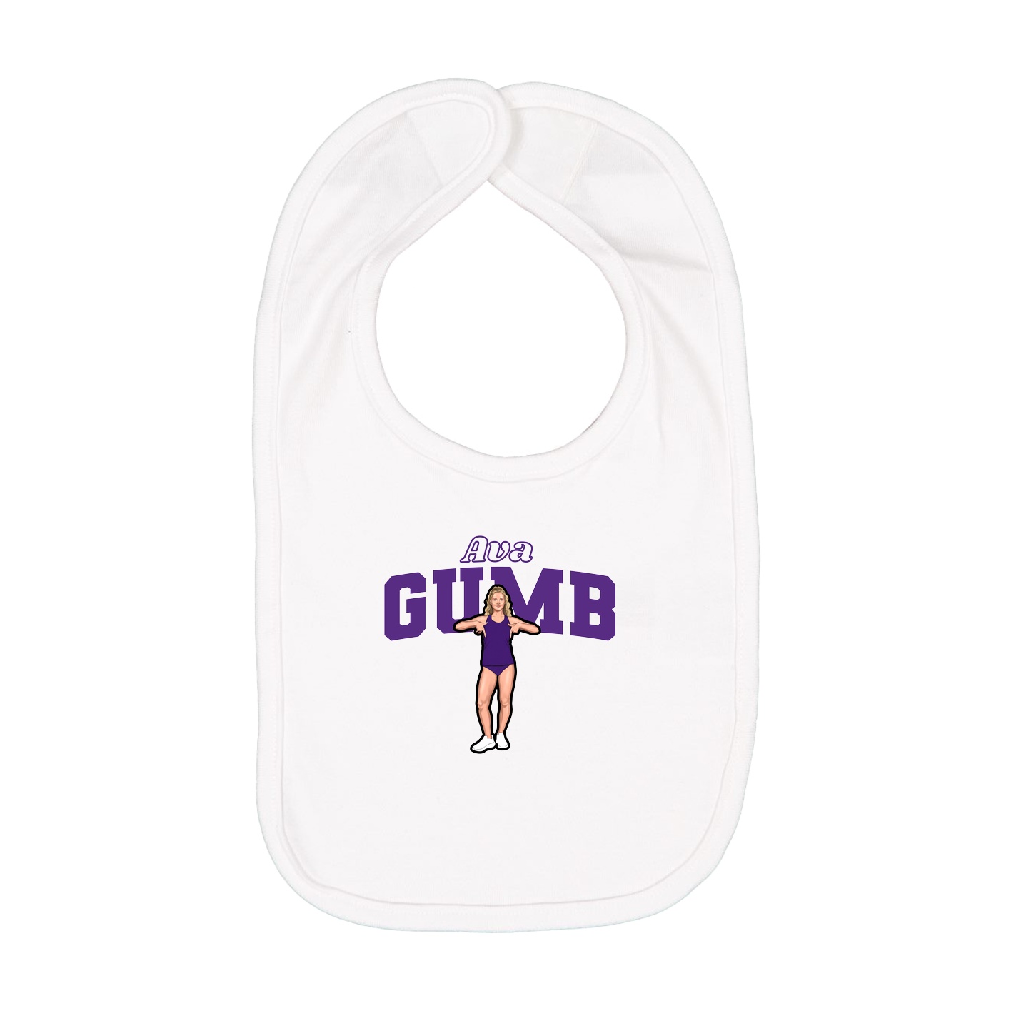 Infant Bib — Name Arch in White